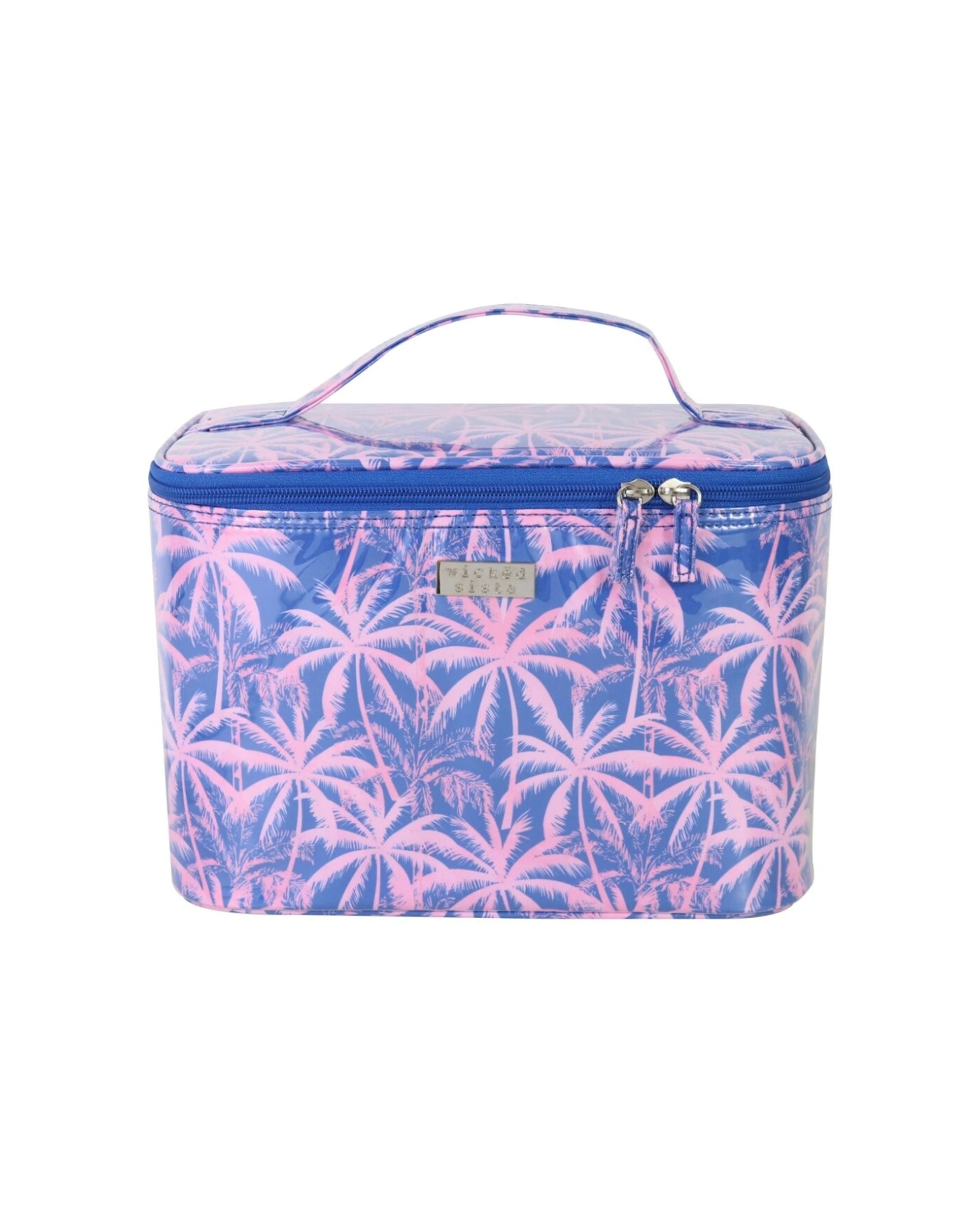 1 Wicked Sista Bahama Palms Beauty Case Cosmetic Bag Large - Purple, 1 of 2