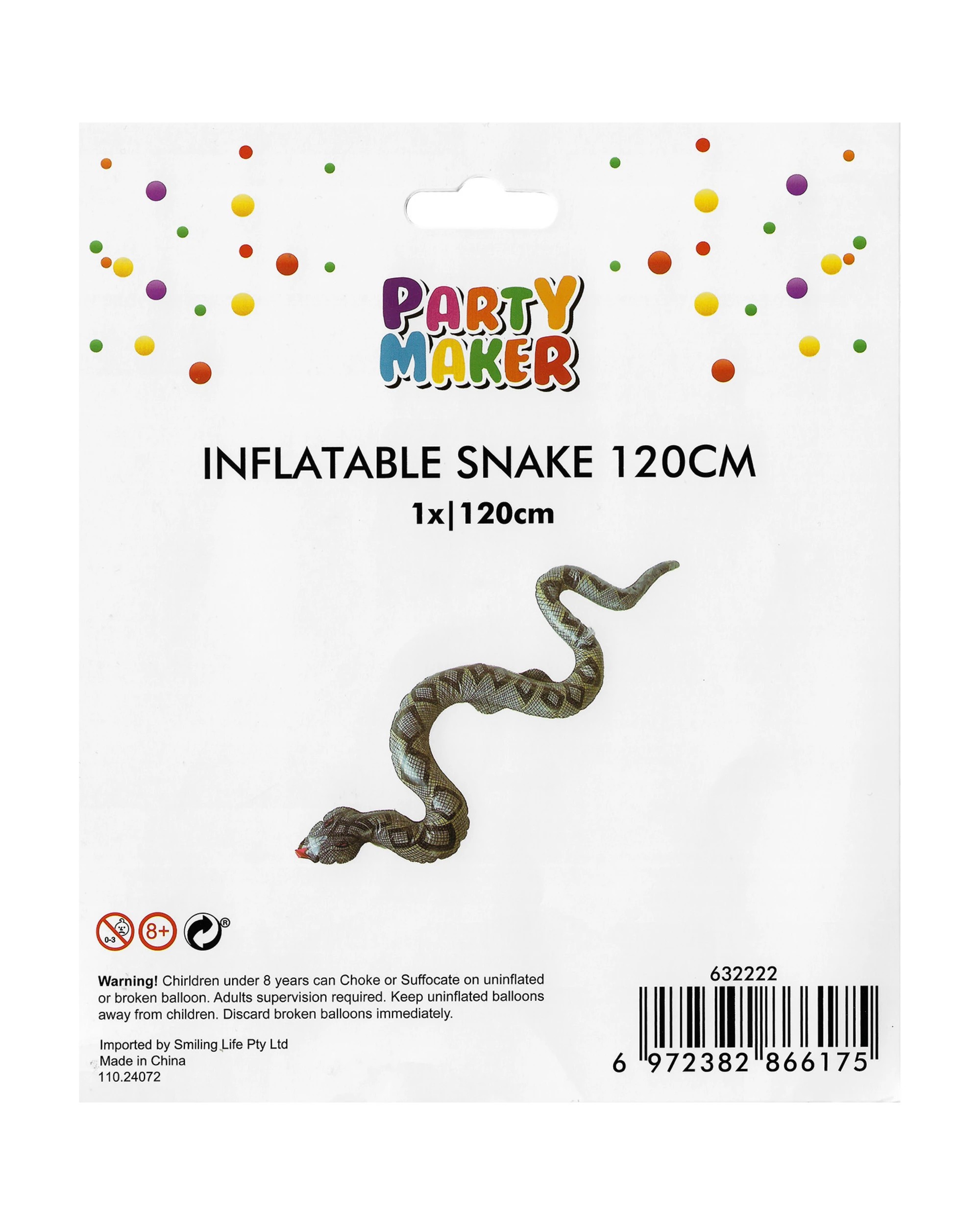 2 Partyrama Inflatable Snake, 2 of 2