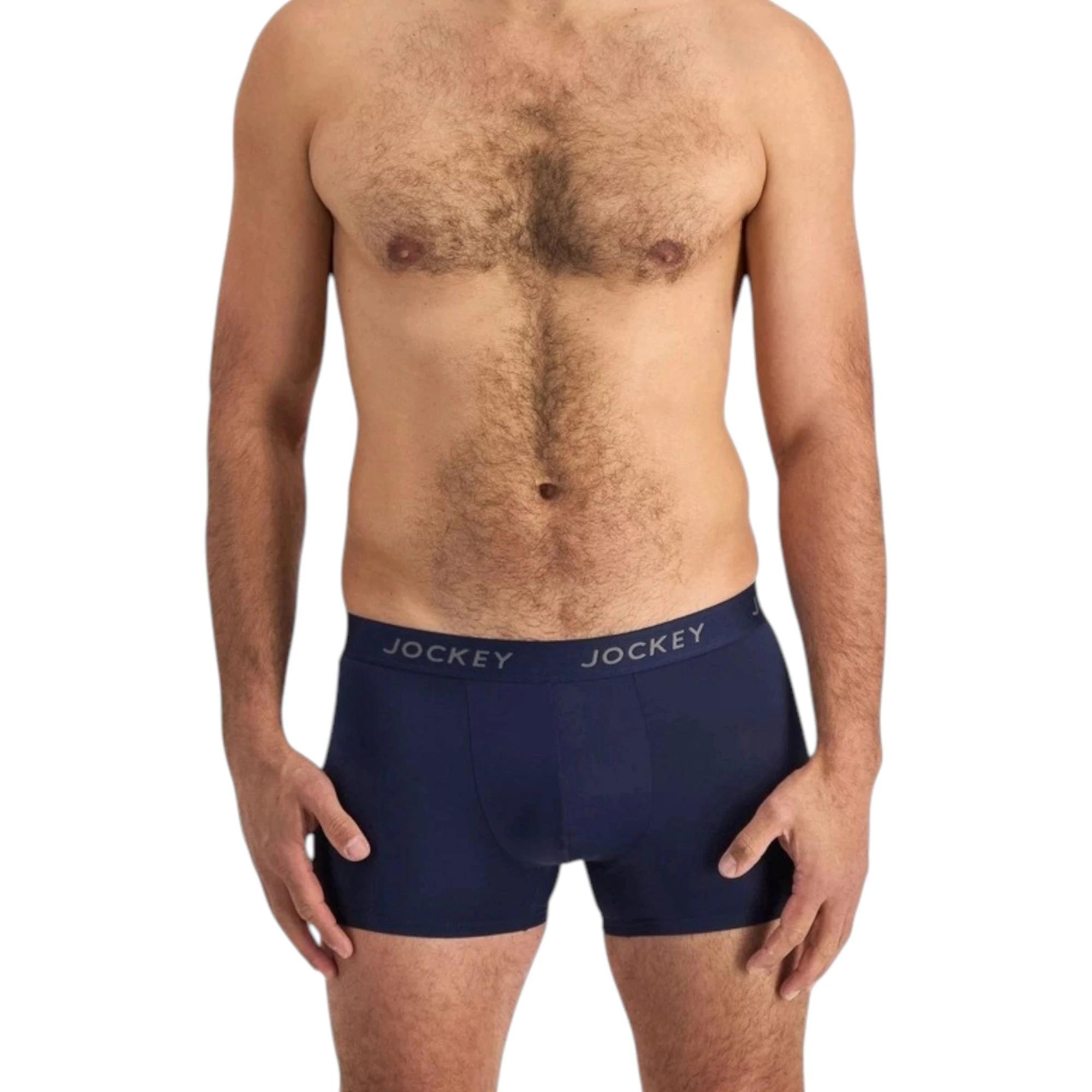4 Jockey 6 Pack Mens Comfort Classics Microfibre Trunks Navy Marle Underwear NAVY MARLE, 4 of 7