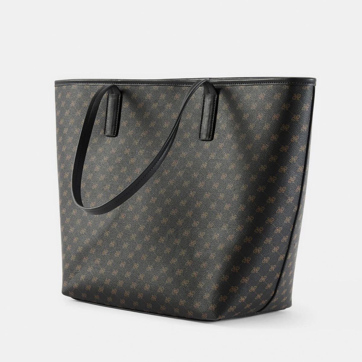 2 PU Geometric Tote Bag MONOGRAM BLACK SAND, 2 of 5