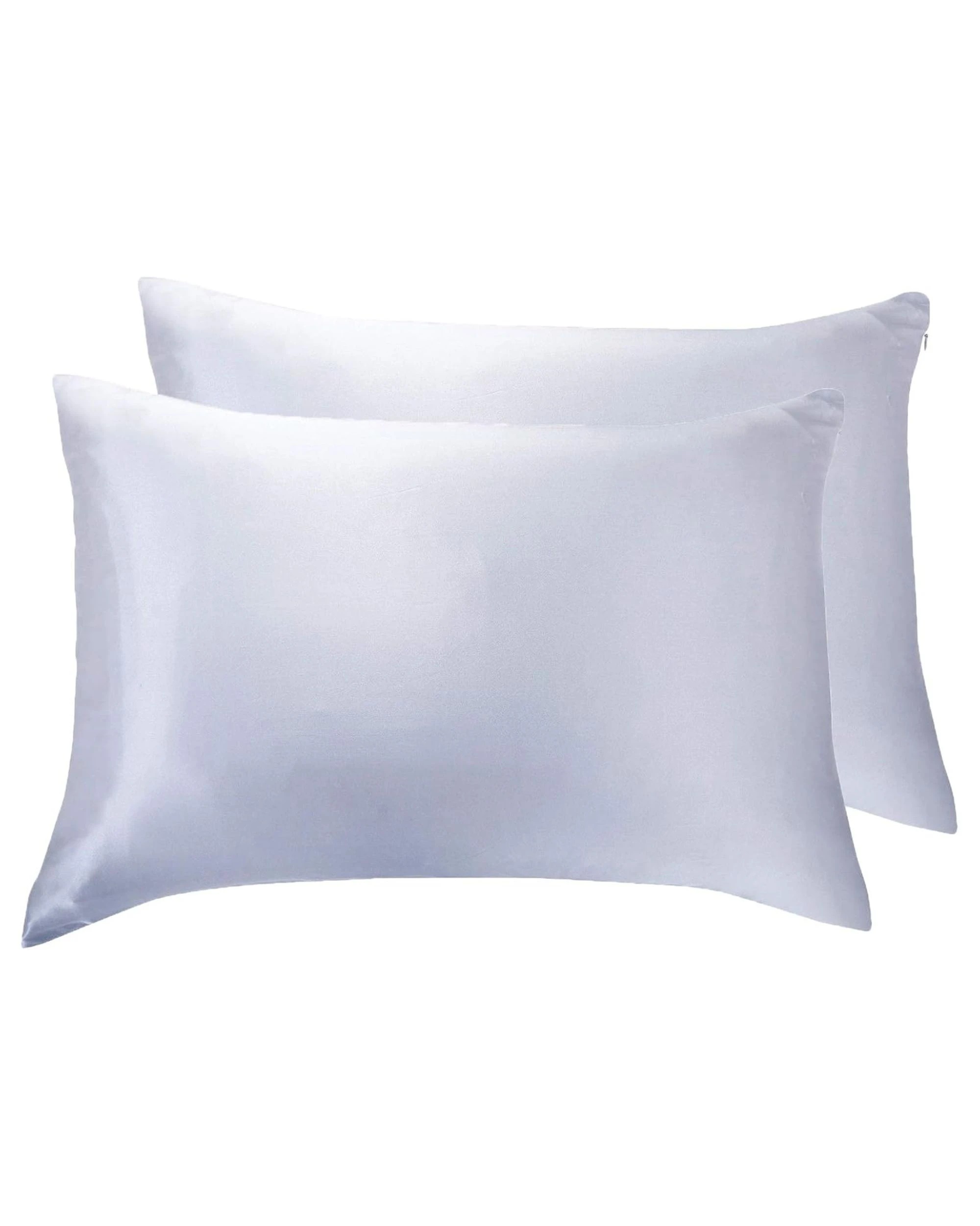 1 Gioia Casa 2-Pack Mulberry Silk Pillowcases Soft Hypoallergenic - Silver, 1 of 5