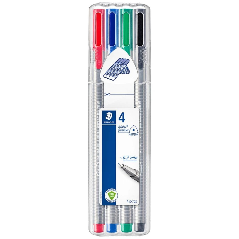 1 Staedtler Triplus Fineliners 0.3mm Assorted 4 Pack, 1 of 10