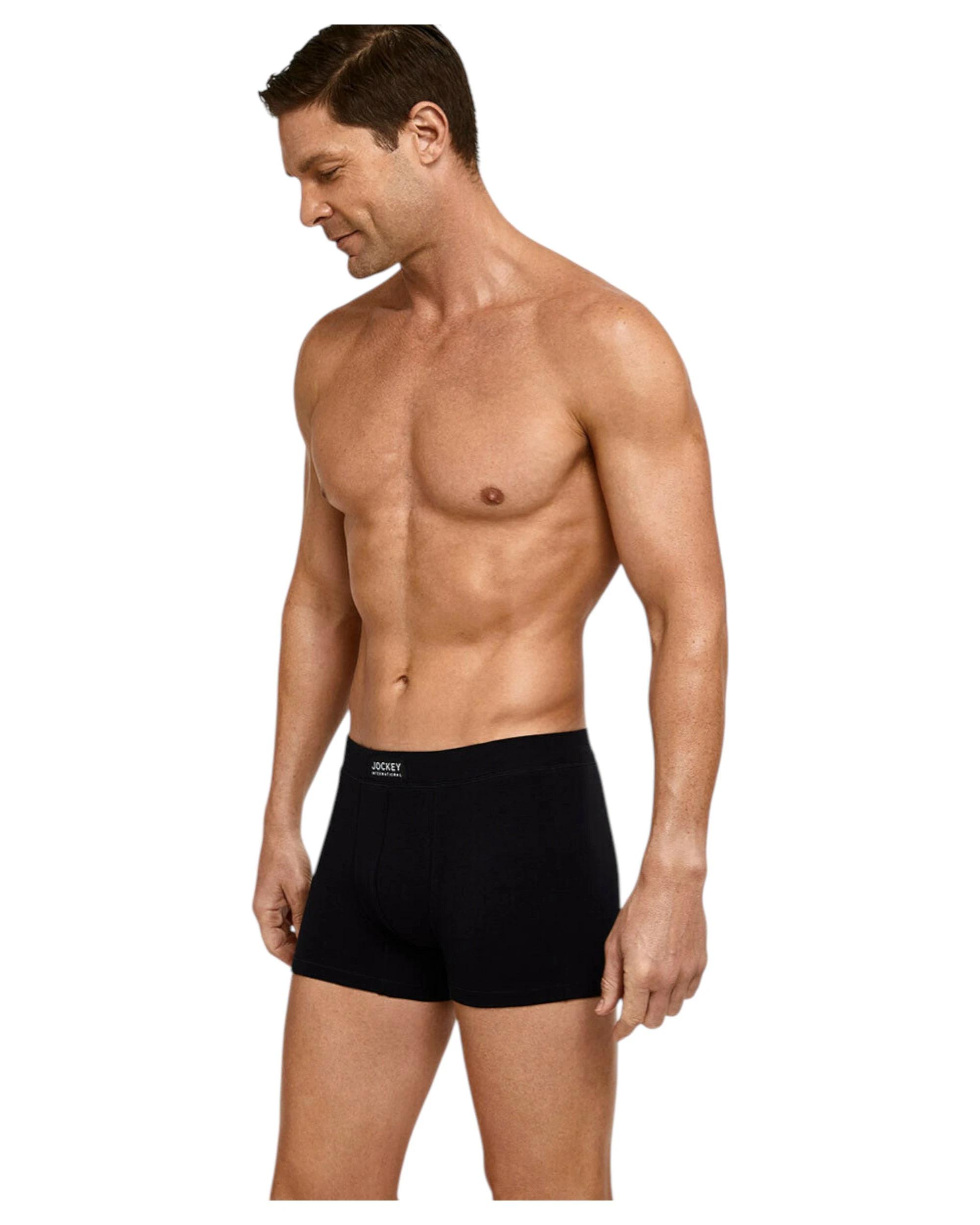 3 Jockey 3 Pack Mens London Trunks Underwear BLACK, 3 of 4