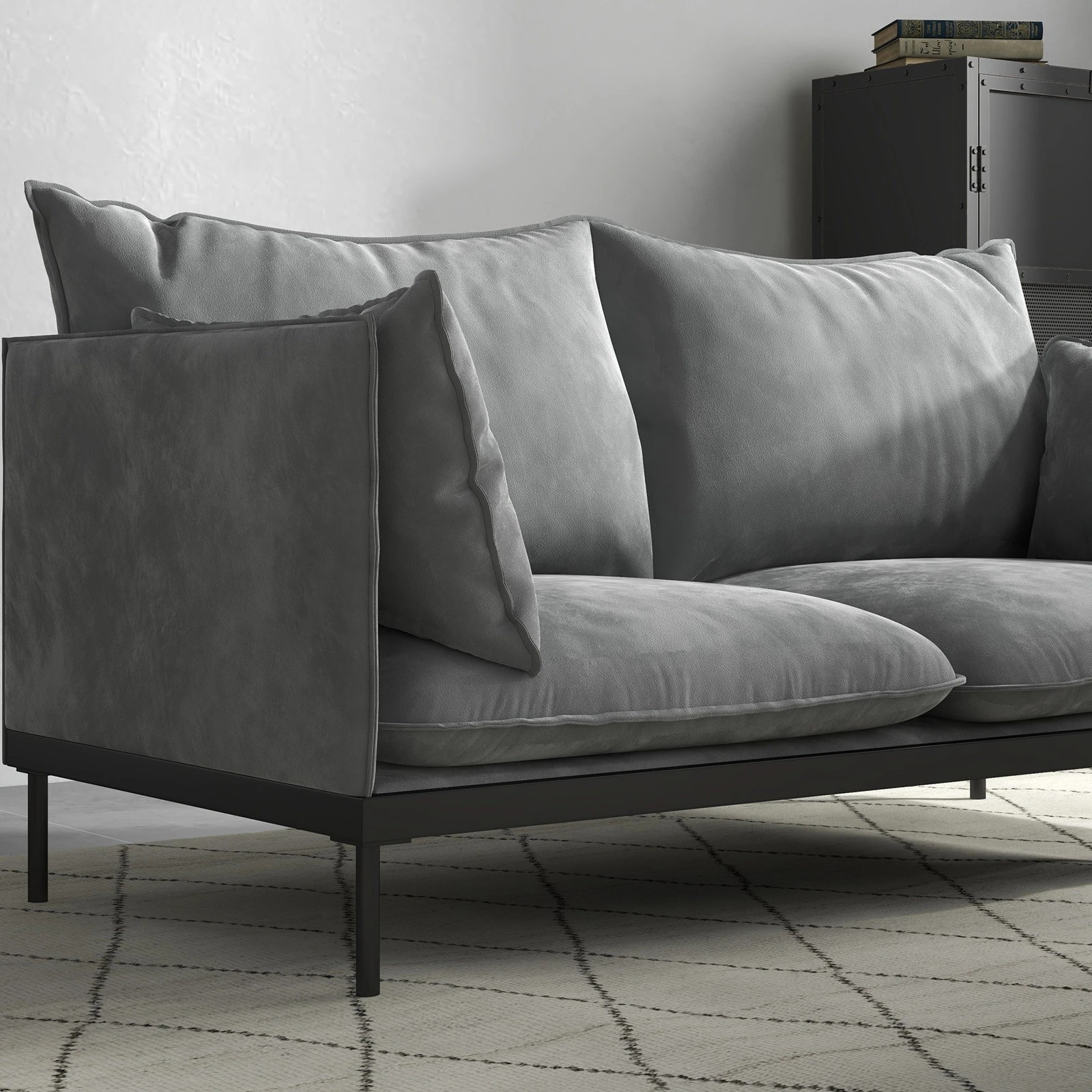 9 Casa Decor Camilla Luxury Upholstered Fabric Sofa 2 Seater - Grey, 9 of 10