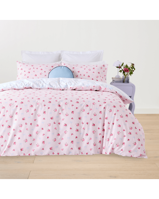 Lola Cotton Rich Reversible Quilt Cover Set - Queen