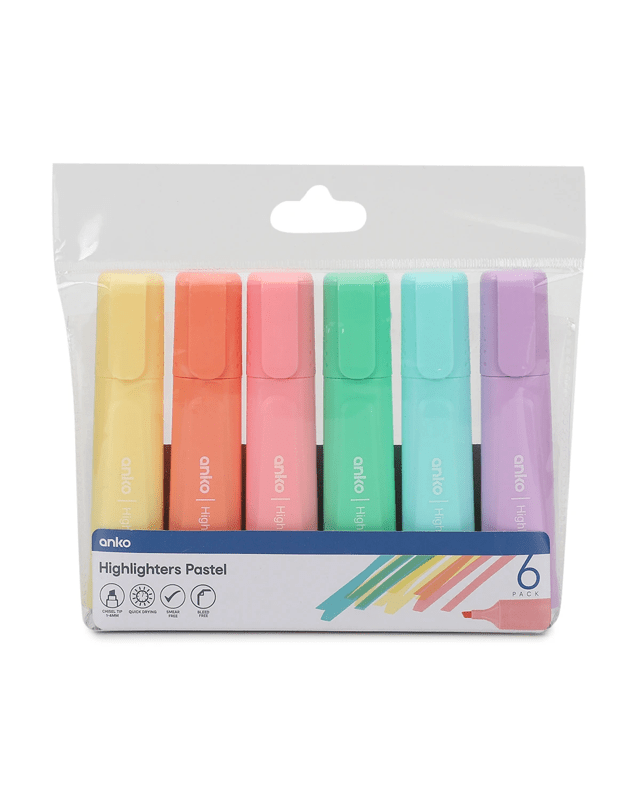 6 Pack Highlighters - Pa
