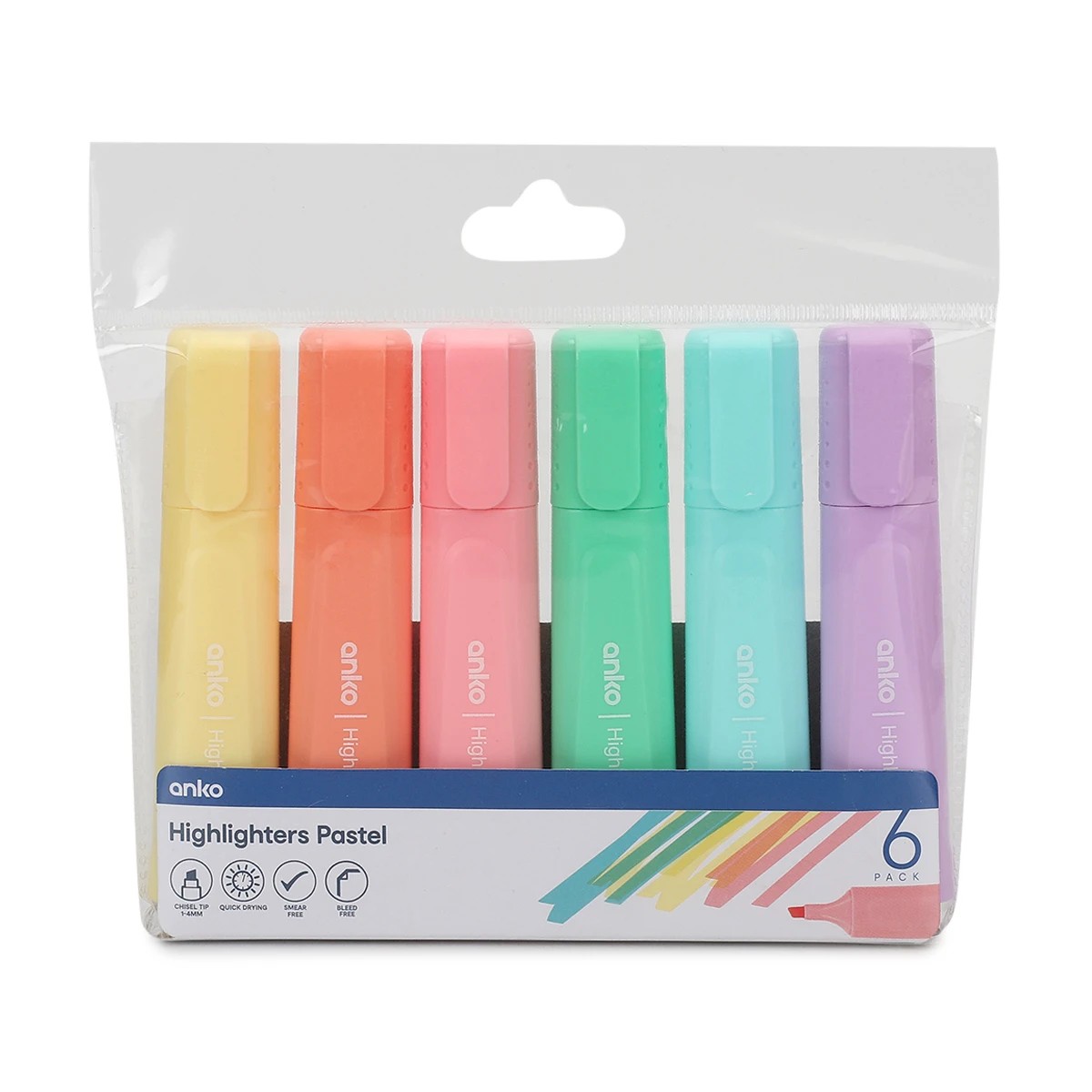 1 6 Pack Highlighters - Pastel, 1 of 6