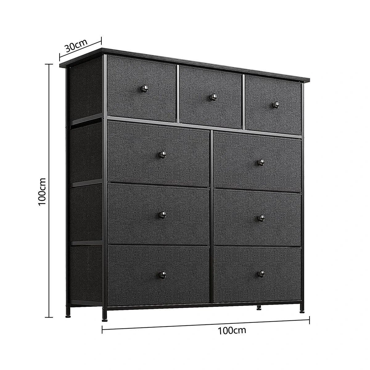 7 Ausway Wide Chest of 9 Drawers Tall Dresser Tallboy Closet Organizer Storage, 7 of 8