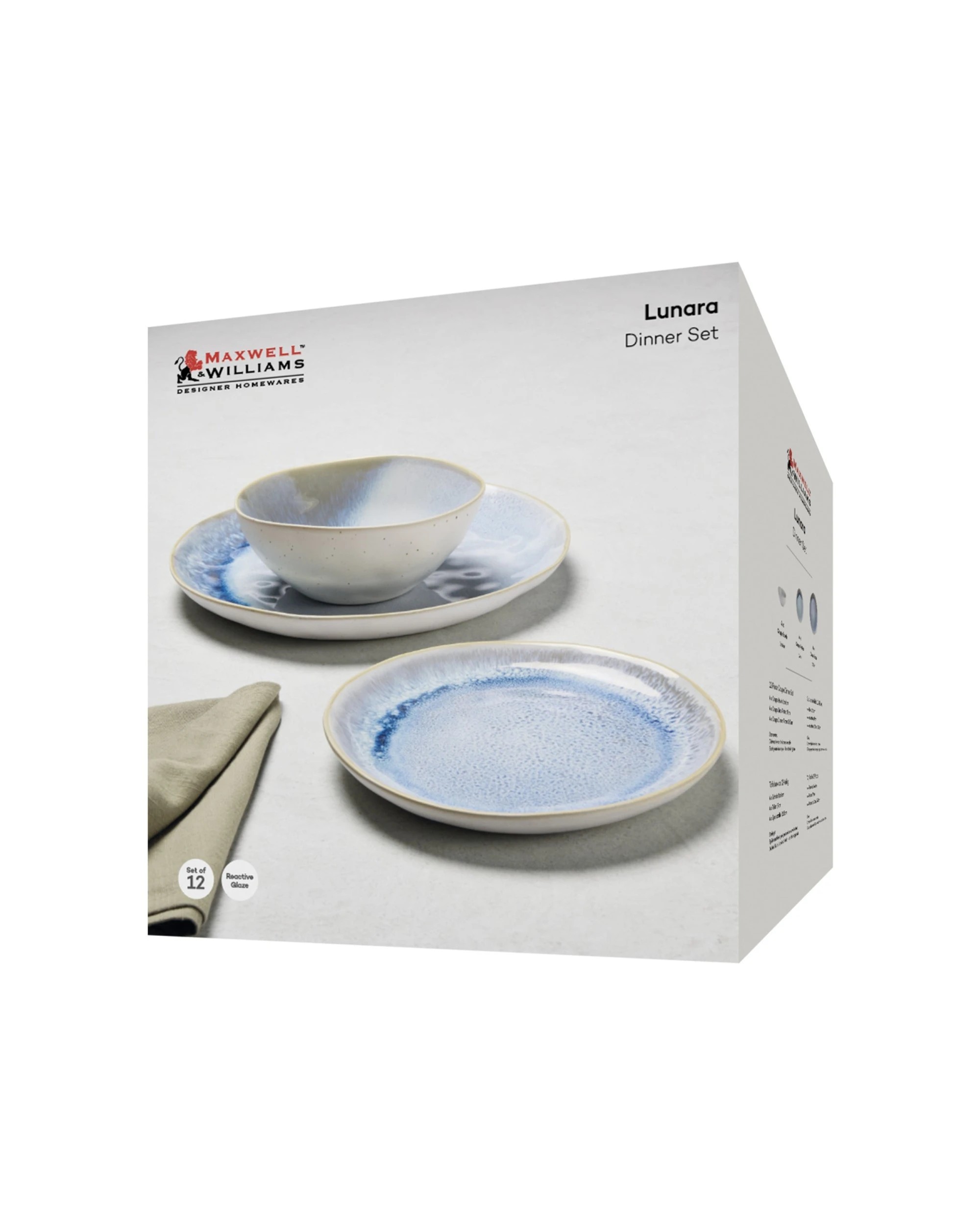 5 Maxwell & Williams 12pc Durable Stoneware Lunara Coupe Dinner Set - Blue, 5 of 5