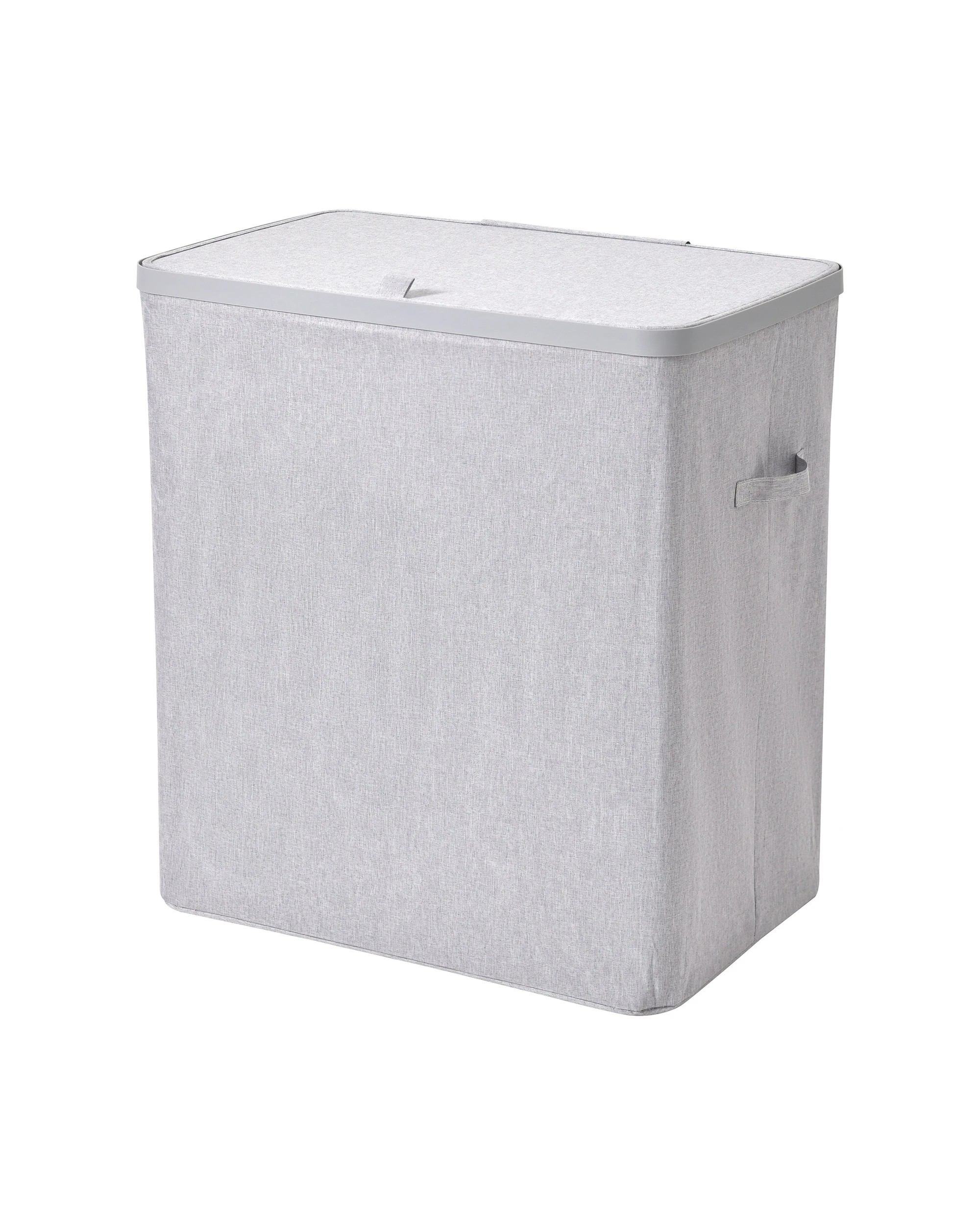 4 Sherwood Voyager 3-Section Laundry Hamper 120L Faux Linen 64x40x67cm - Grey, 4 of 10