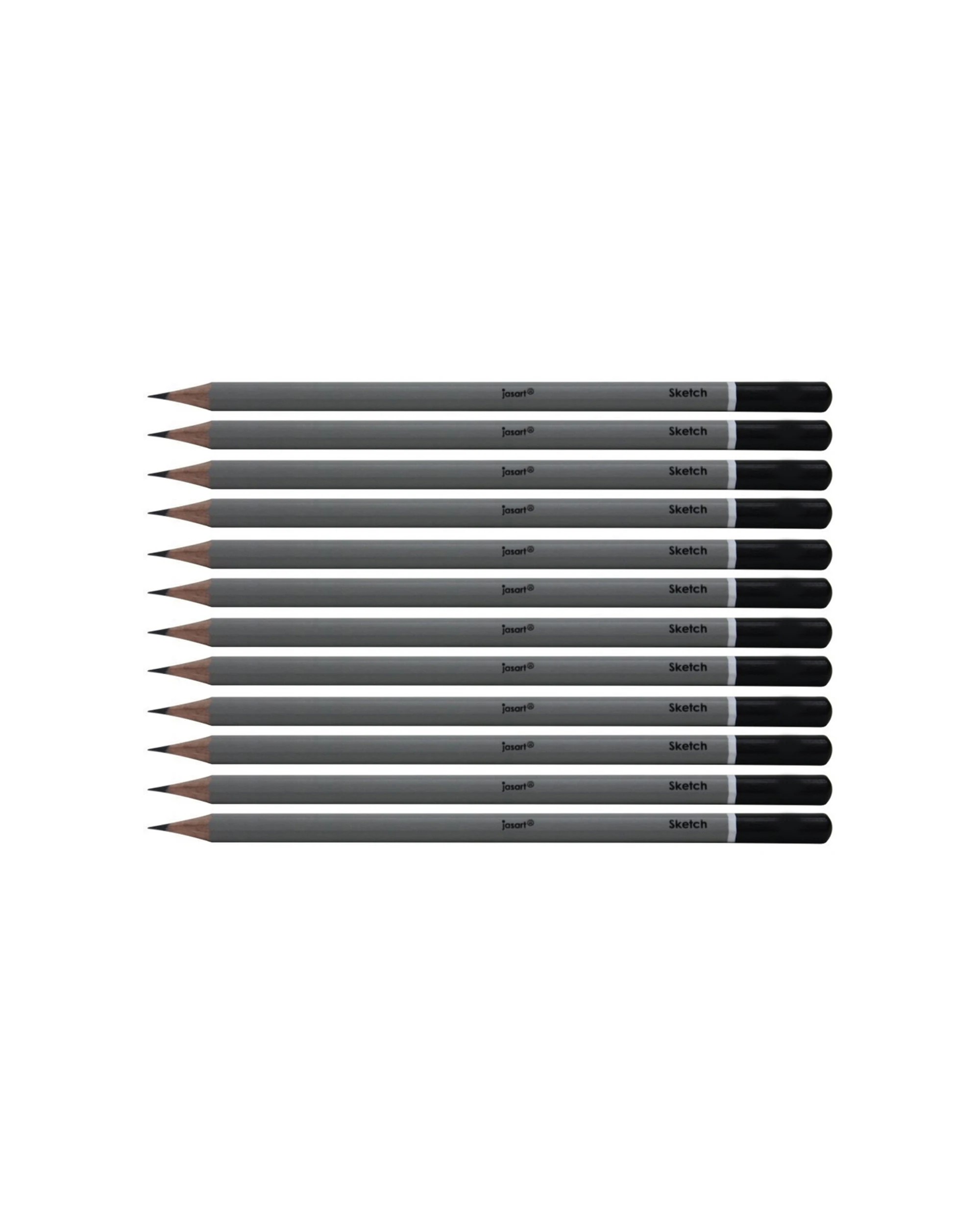 1 Jasart 12PK Sketching Pencil Art Portraiture Drawing B Vacuum Insulated - Grey, 1 of 2
