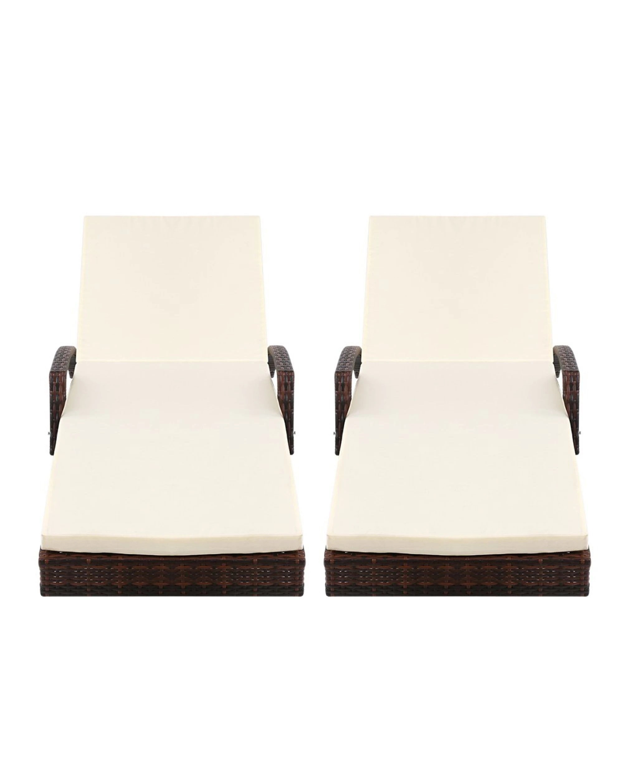 3 Gardeon 2pc Sun Lounge Wicker Lounger Outdoor Furniture Beach Chair Patio
 - Brown, 3 of 3