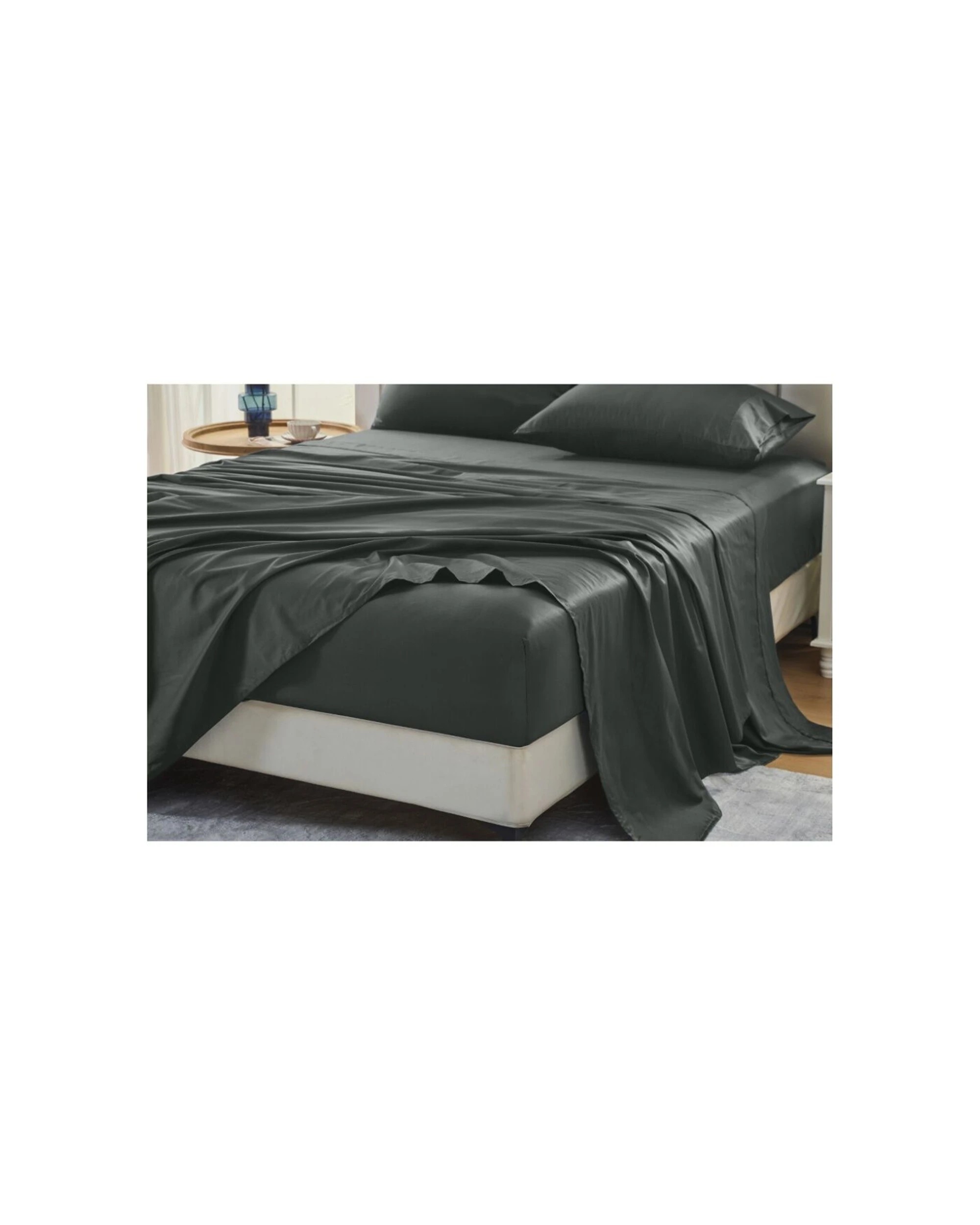 1 Grosvenor House 500TC Egyptian Cotton Flat Bed Bedding Sheet - King Bed - Charcoal, 1 of 5