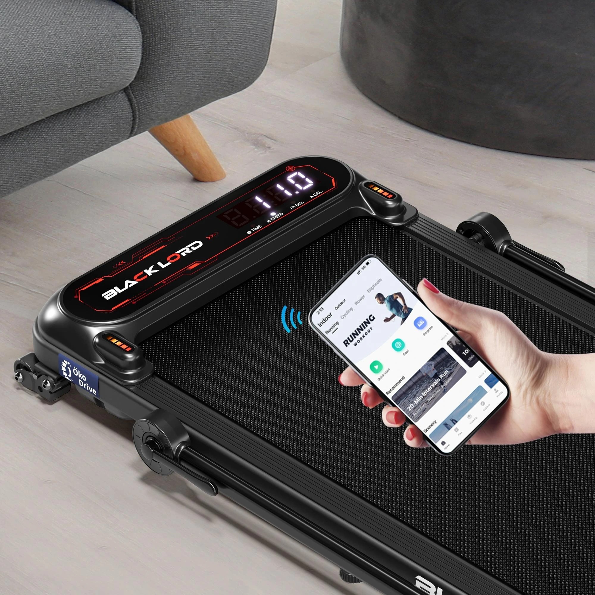 4 Black Lord Treadmill Electric Walking Pad Incline Shock Absorbers Foldable - Black, 4 of 10