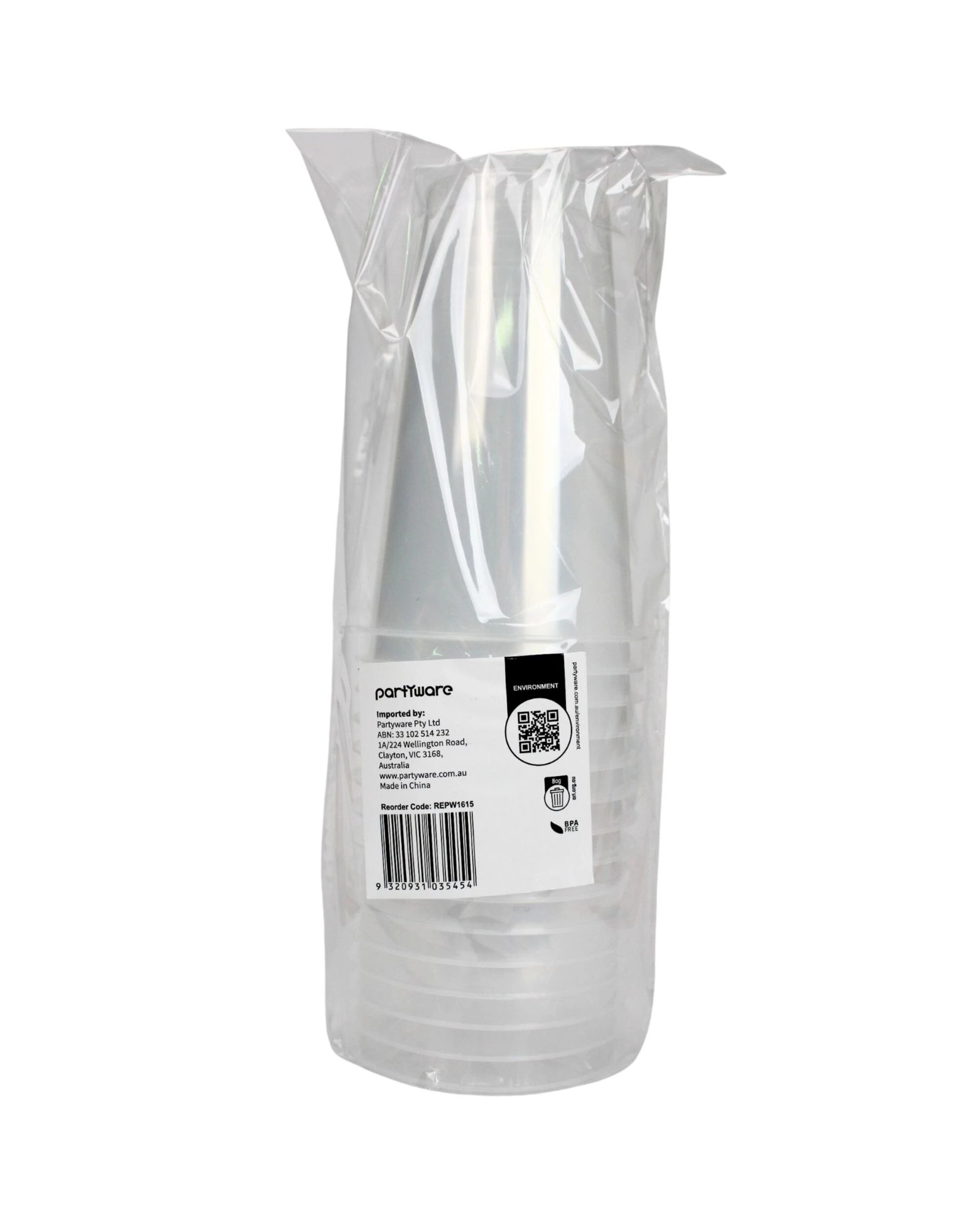 4 Partyware Everyday Home Frosted Reusable Cups 450ml Pack of 15 - Clear, 4 of 4