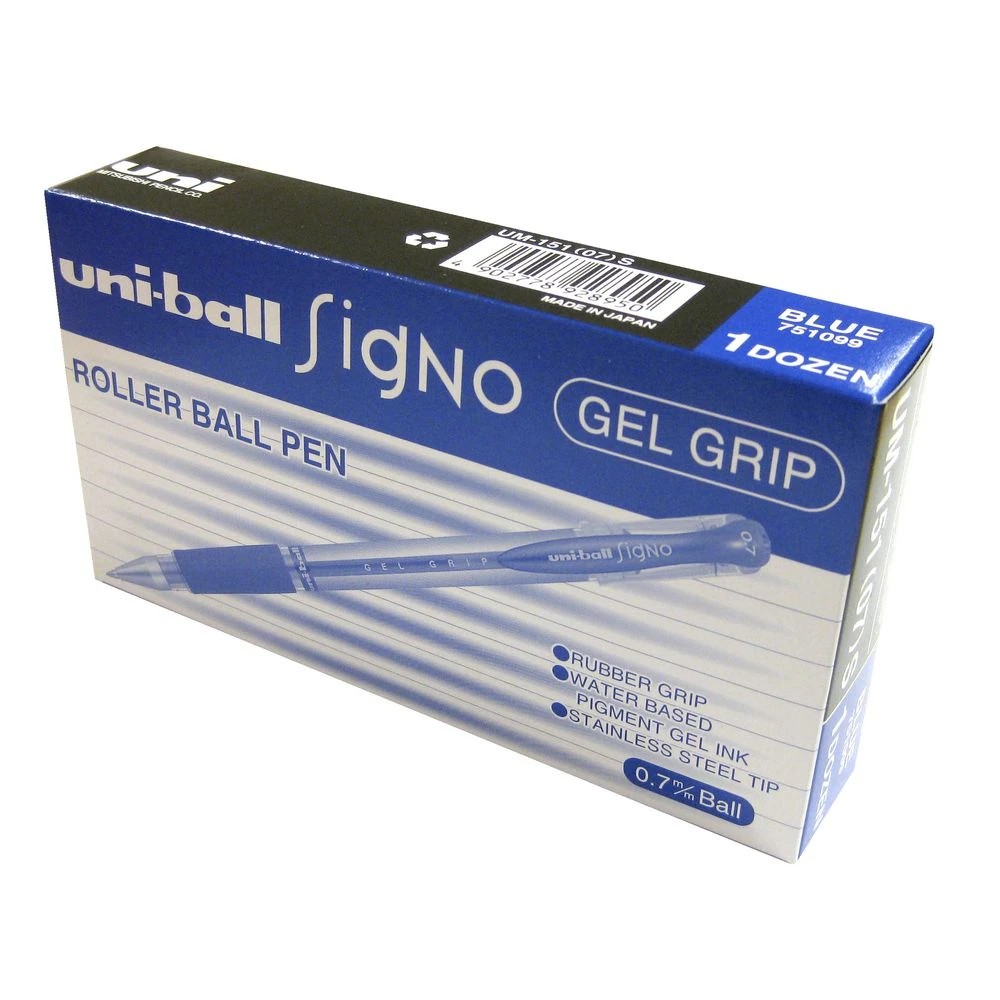 2 Uni-Ball Signo Gel Grip Gel Pen Blue 12 Pack, 2 of 3