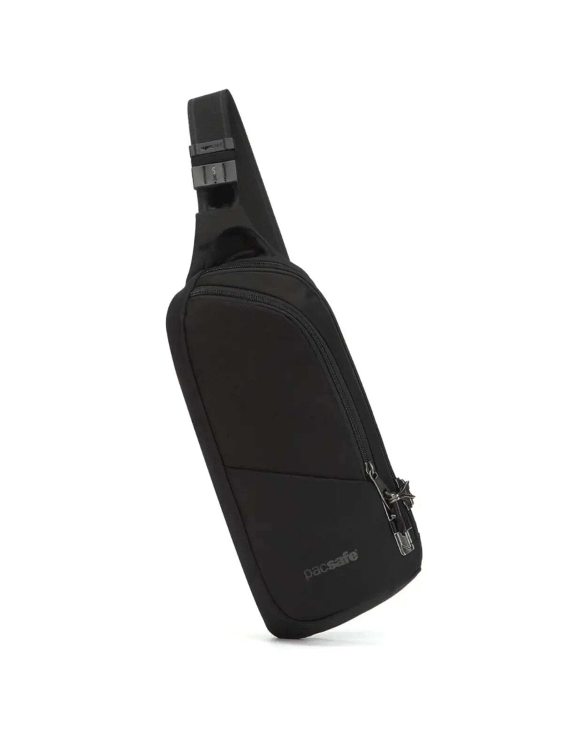 1 Pacsafe V Action Anti-Theft Sling Pack RFID Safe Roobar PopNLock Cut Resistant Jet - Black, 1 of 6