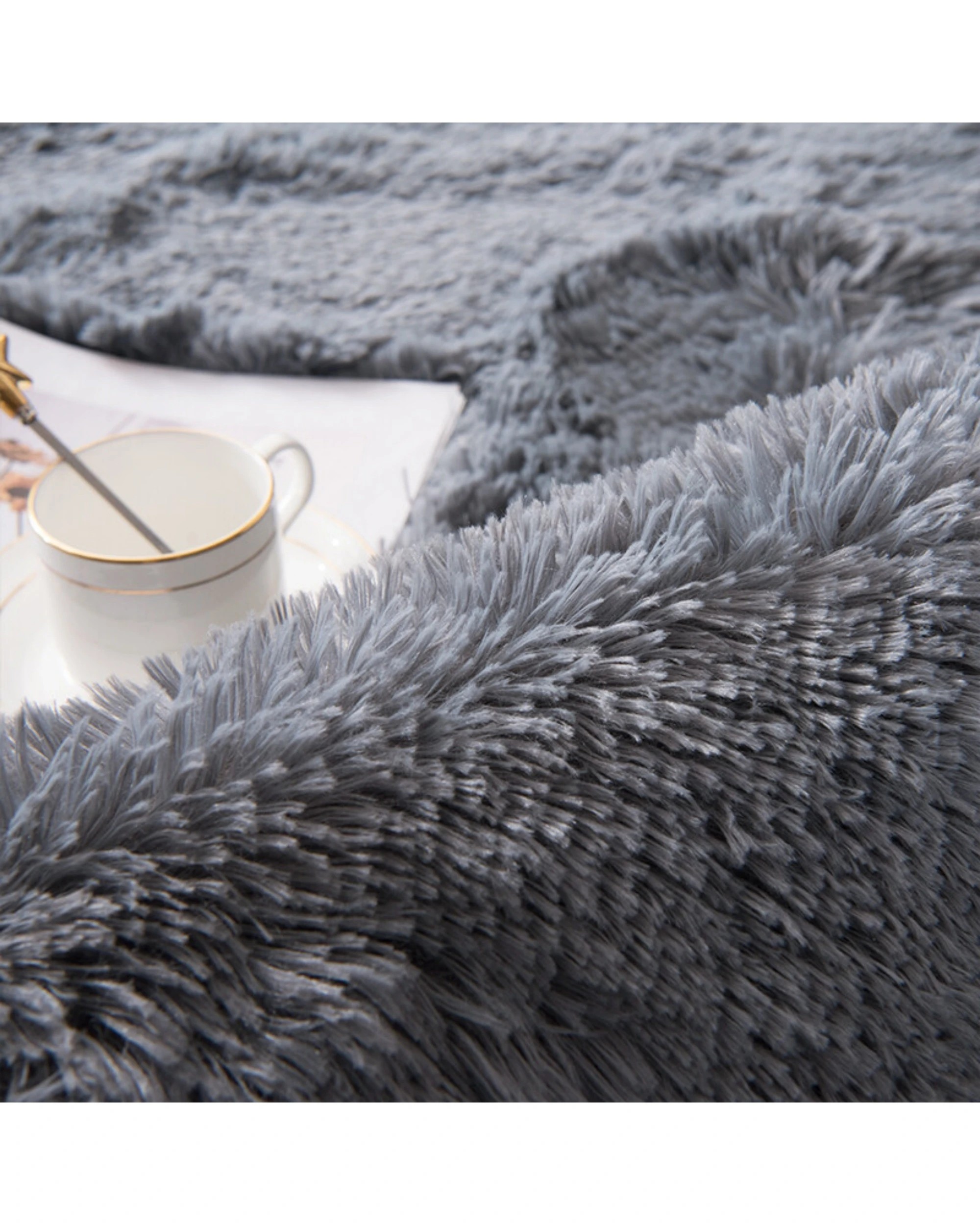 7 Advwin Non-slip Shaggy Rugs Floor Rug Living Room Bedroom Mat Large Carpet Dark Grey 200*230cm, 7 of 9