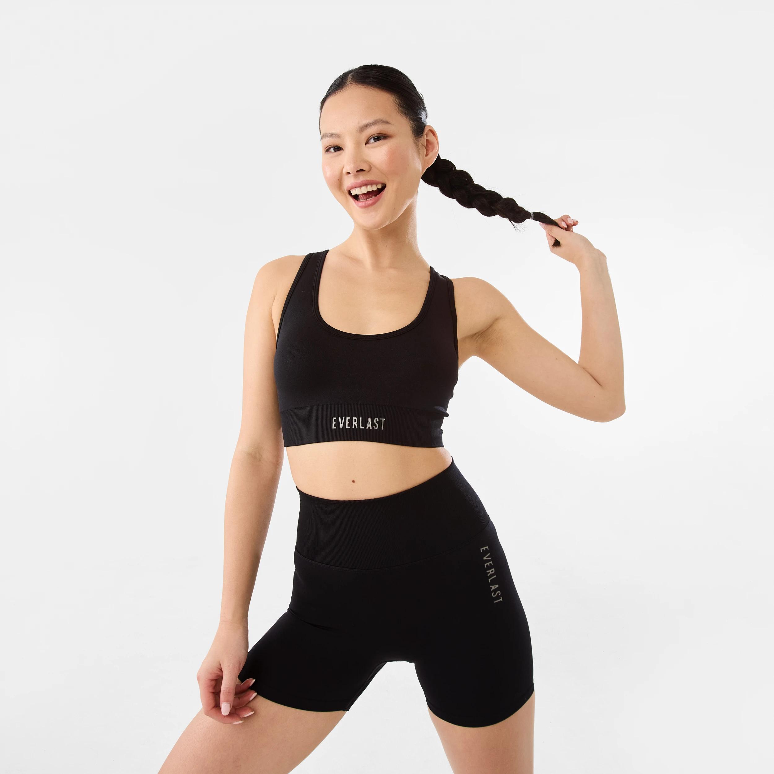 7 Everlast Womens Contour Seamfree Bike Shorts EVERLAST SIMPLE LOGO BLACK, 7 of 7