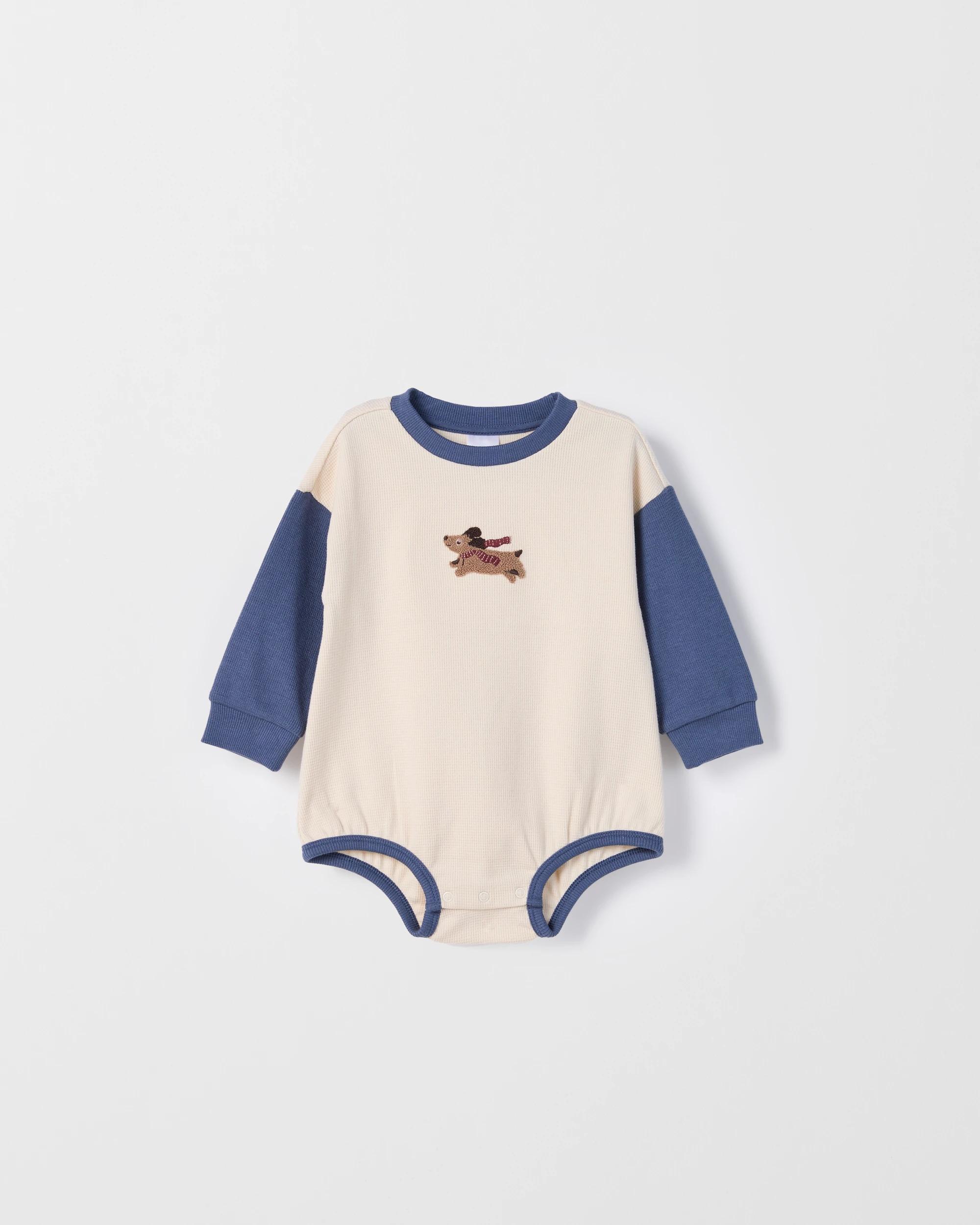 1 Target Baby Baby Organic Cotton Long Sleeve Waffle Bodysuit NEUTRAL SAND, 1 of 1