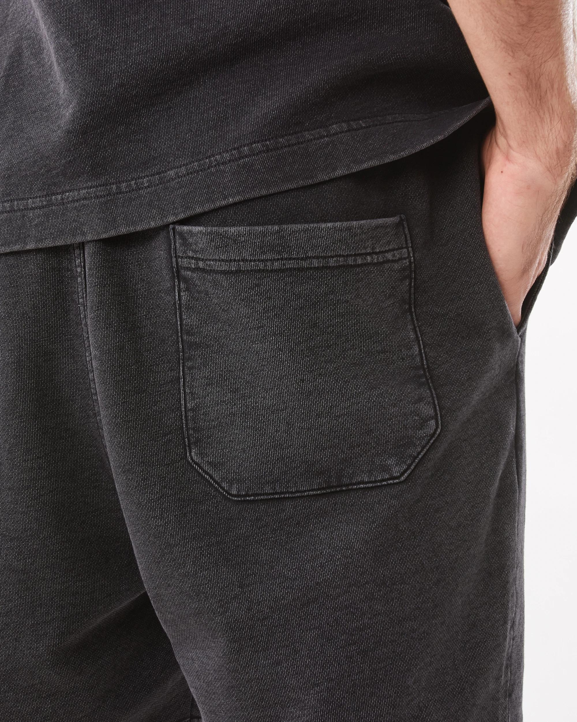 8 Elastic Waistband Washed Terry Shorts Black, 8 of 8