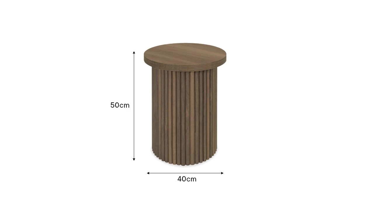 7 Ryan Ribbed Side Table - Walnut, 7 of 7