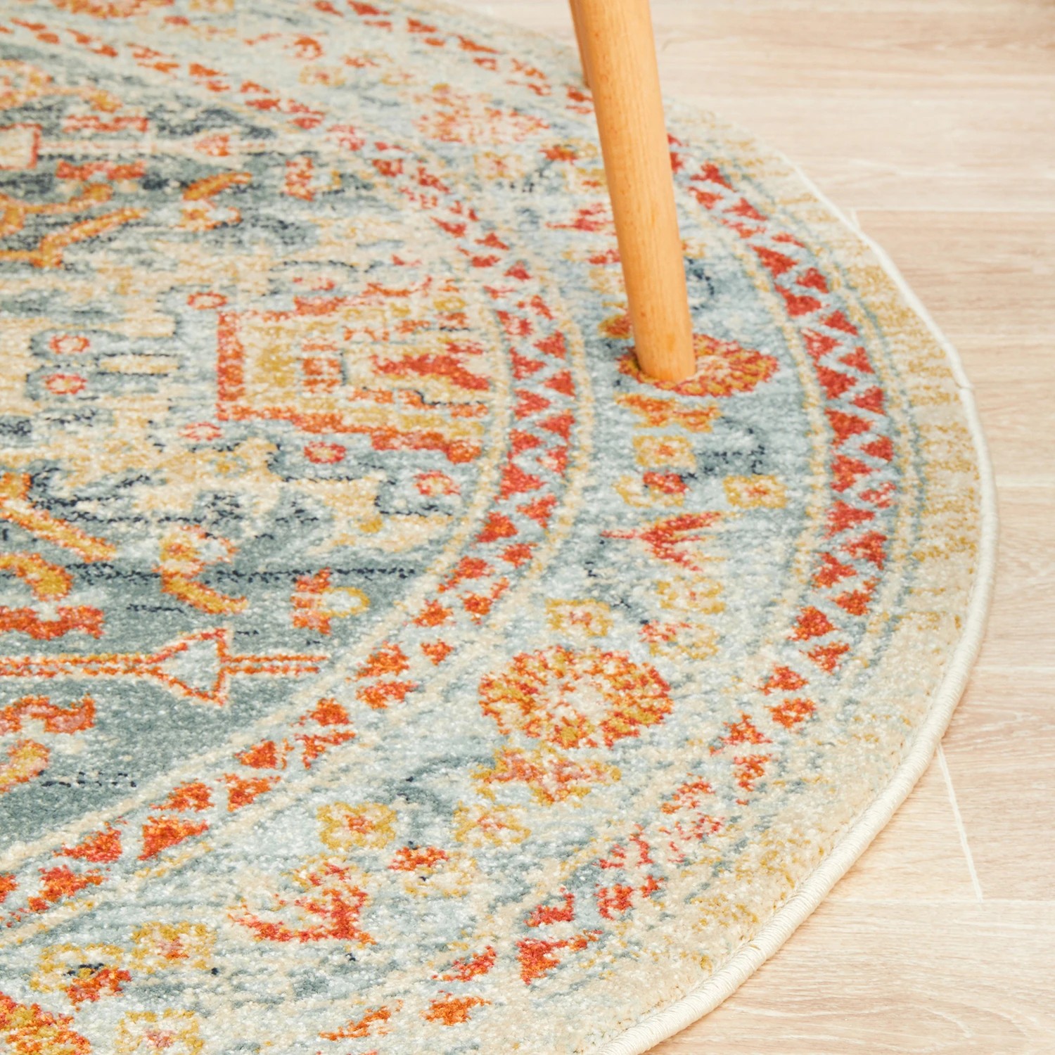 6 Common Ground Rugs Eterna 853 200x200cm - Medium Round Power Loomed Pet Friendly Rug - Gold, 6 of 8