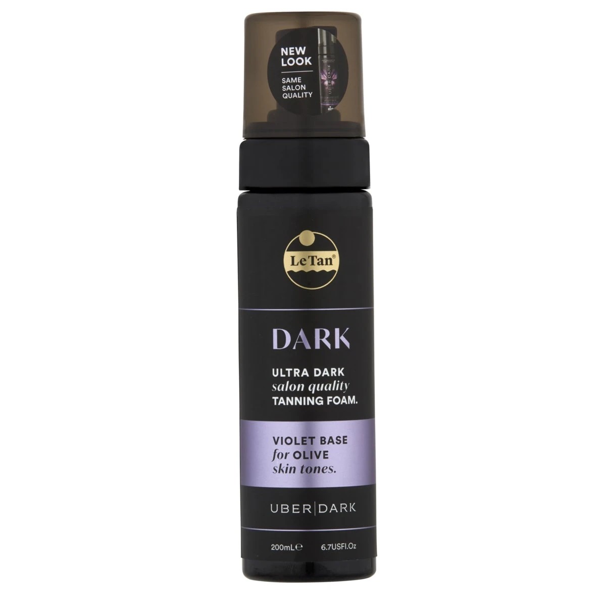 1 Le Tan Uber Dark Violet Base Dark Bronze-Brown Salon Quality Self Tanning Foam 200ml, 1 of 2