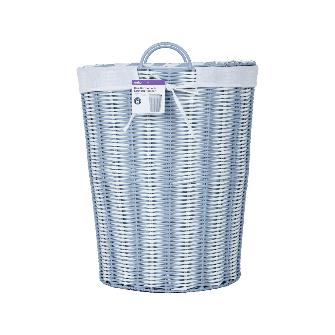 7 Rattan Look Laundry Hamper - Blue, 7 of 7