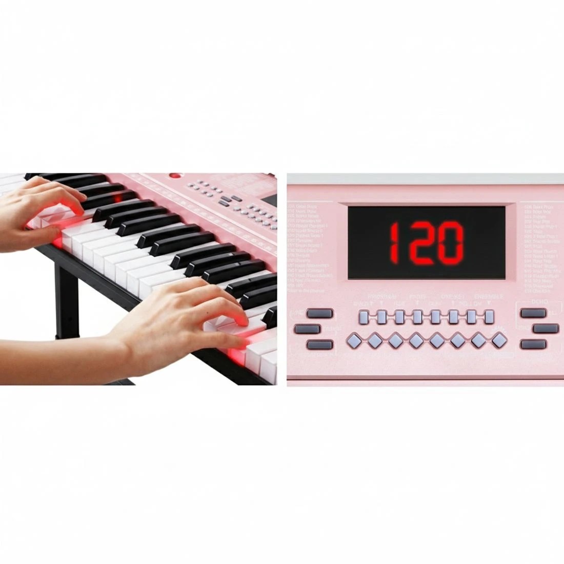 5 Alpha 61 Keys Electronic Piano Keyboard Digital Electric w/ Stand Lighted - Pink, 5 of 6