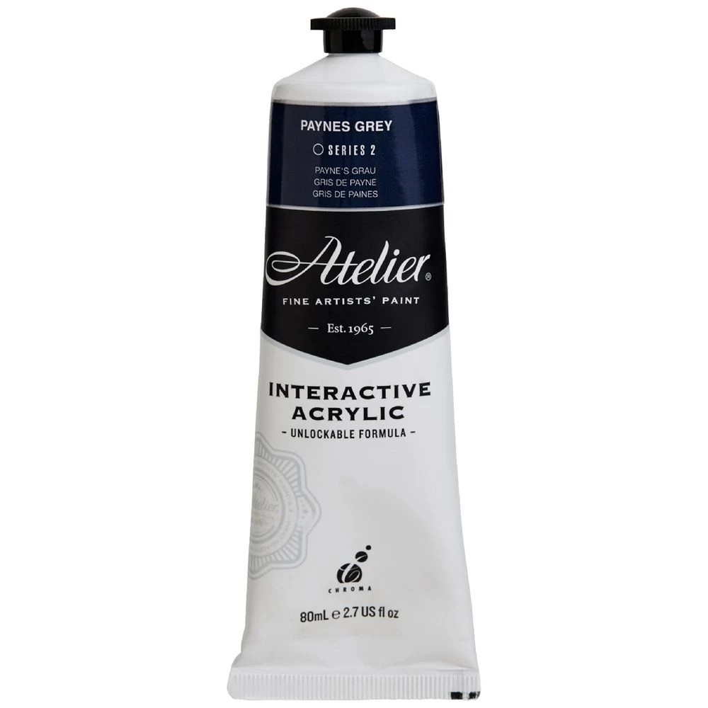 1 Atelier Interactive Artist Acrylic 80mL Payne's Grey S2, 1 of 4