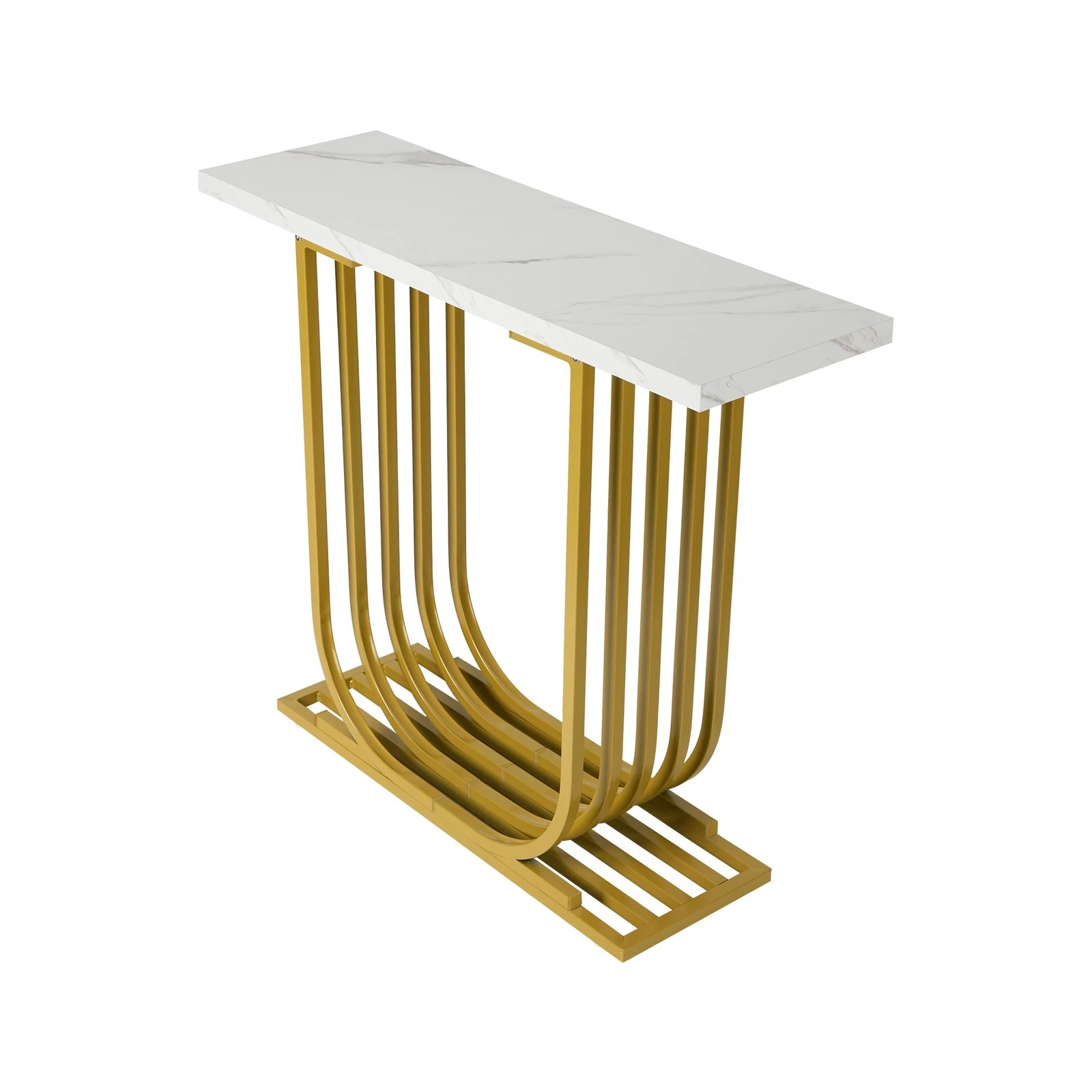 7 Oikiture Console Table Hallway Desk - Gold, 7 of 9