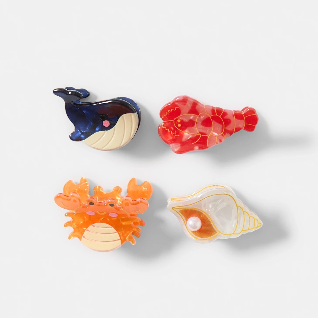 1 4 Pack Novelty Ocean Claw Hair Clips, 1 of 4