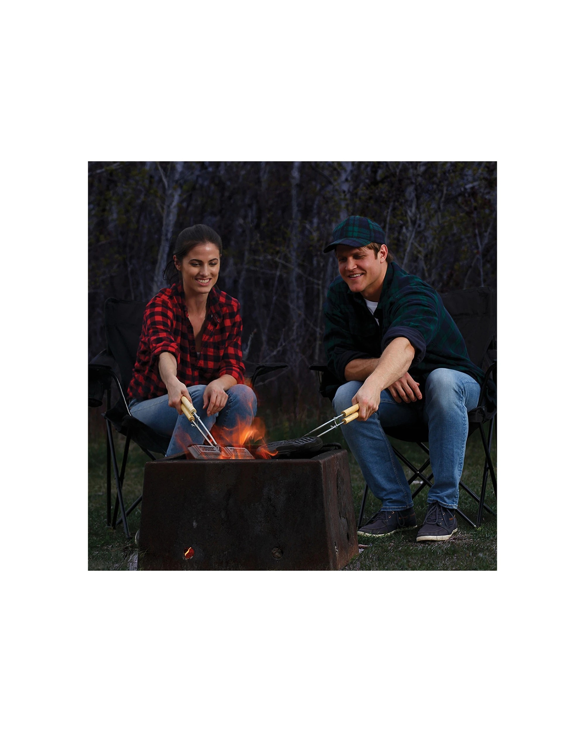 3 Coghlans Cast Iron Double Camp Cooker Pre-Seasoned Campfire Cooking Non-Stick - Black, 3 of 4