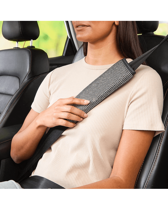 2 Pack Diamante Seat Belt Pad