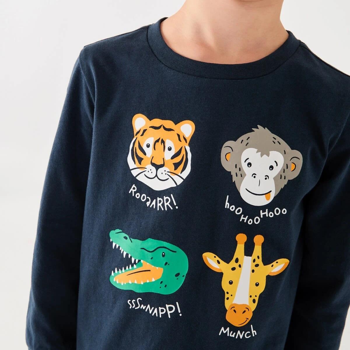 5 Jersey Pyjama Set Nvy Animal, 5 of 10