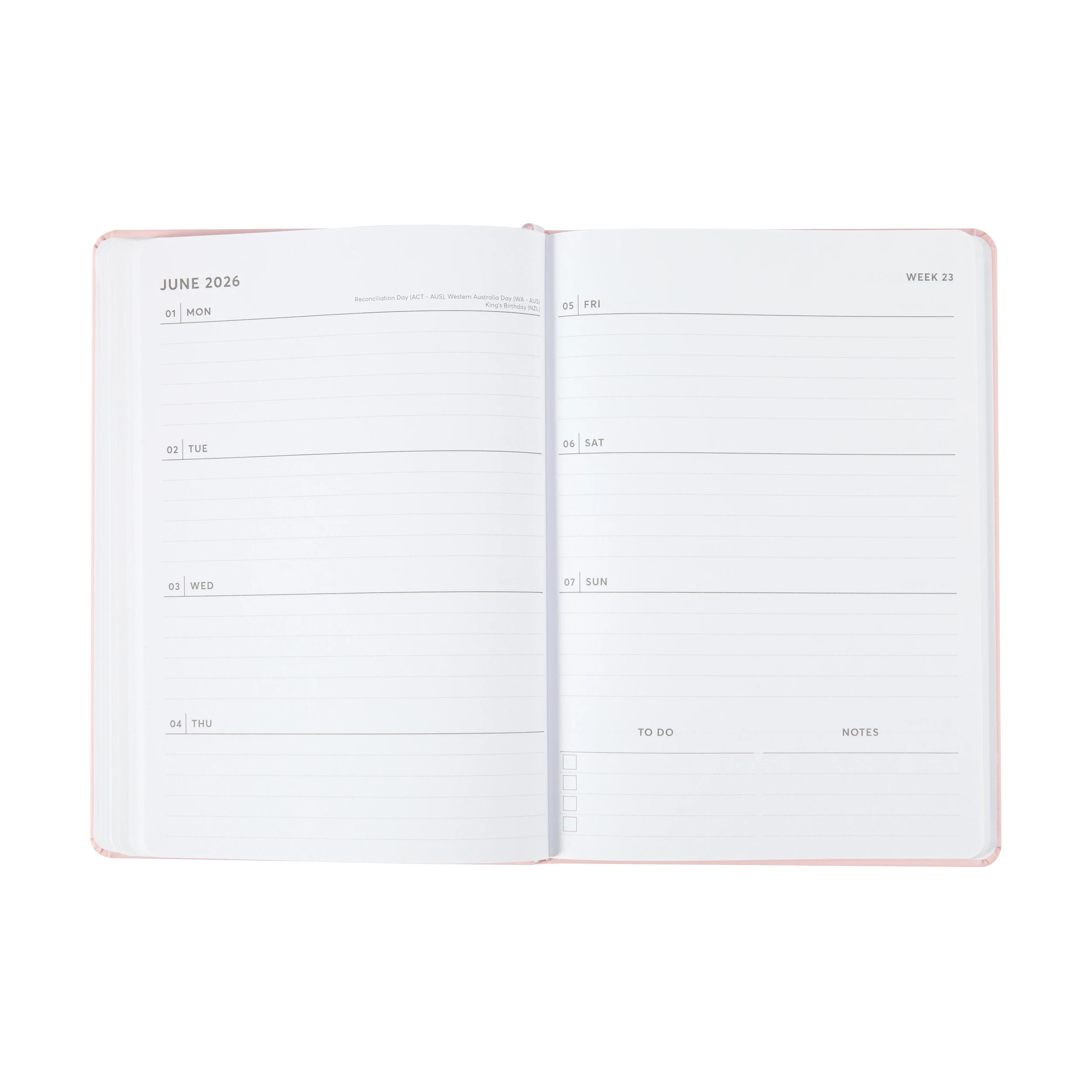 3 2026 Weekly Diary - Pink, 3 of 9