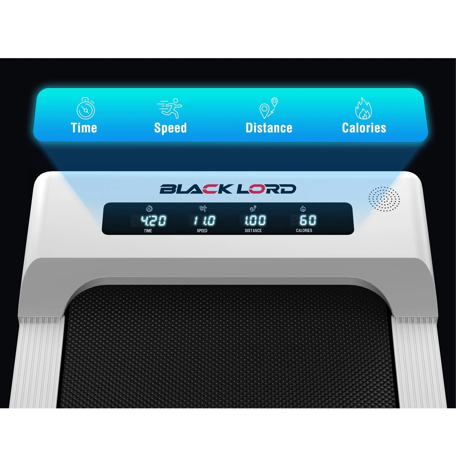 6 Black Lord Treadmill Electric Walking Pad Under Desk Foldable 40cm Belt - White, 6 of 10