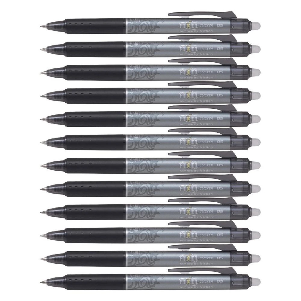 3 PILOT Frixion Clicker Erasable Gel Pen 0.5mm Black 12 Pack, 3 of 3