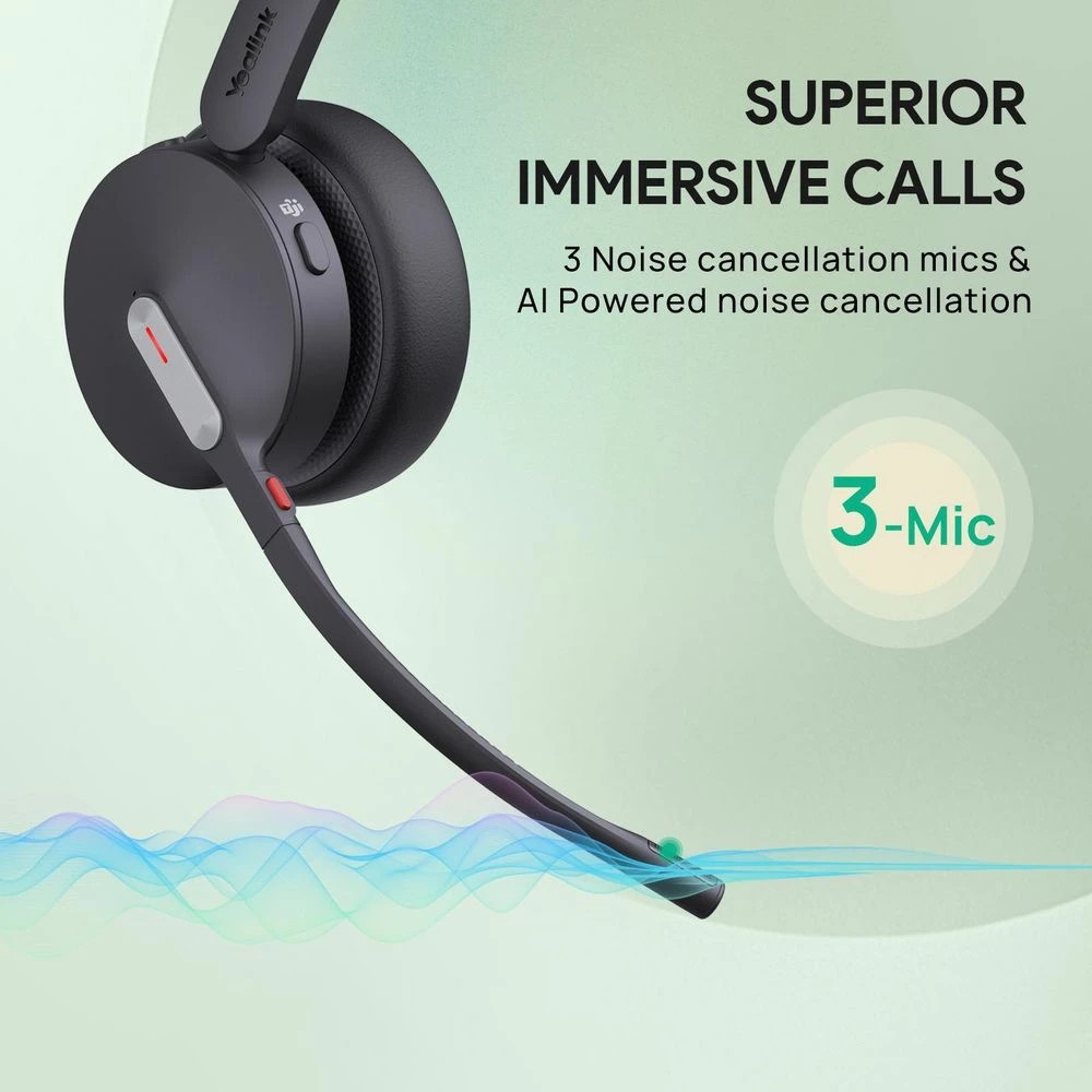 2 Yealink BH70 Bluetooth On-Ear NC Wireless 3-mic Headset Black, 2 of 7