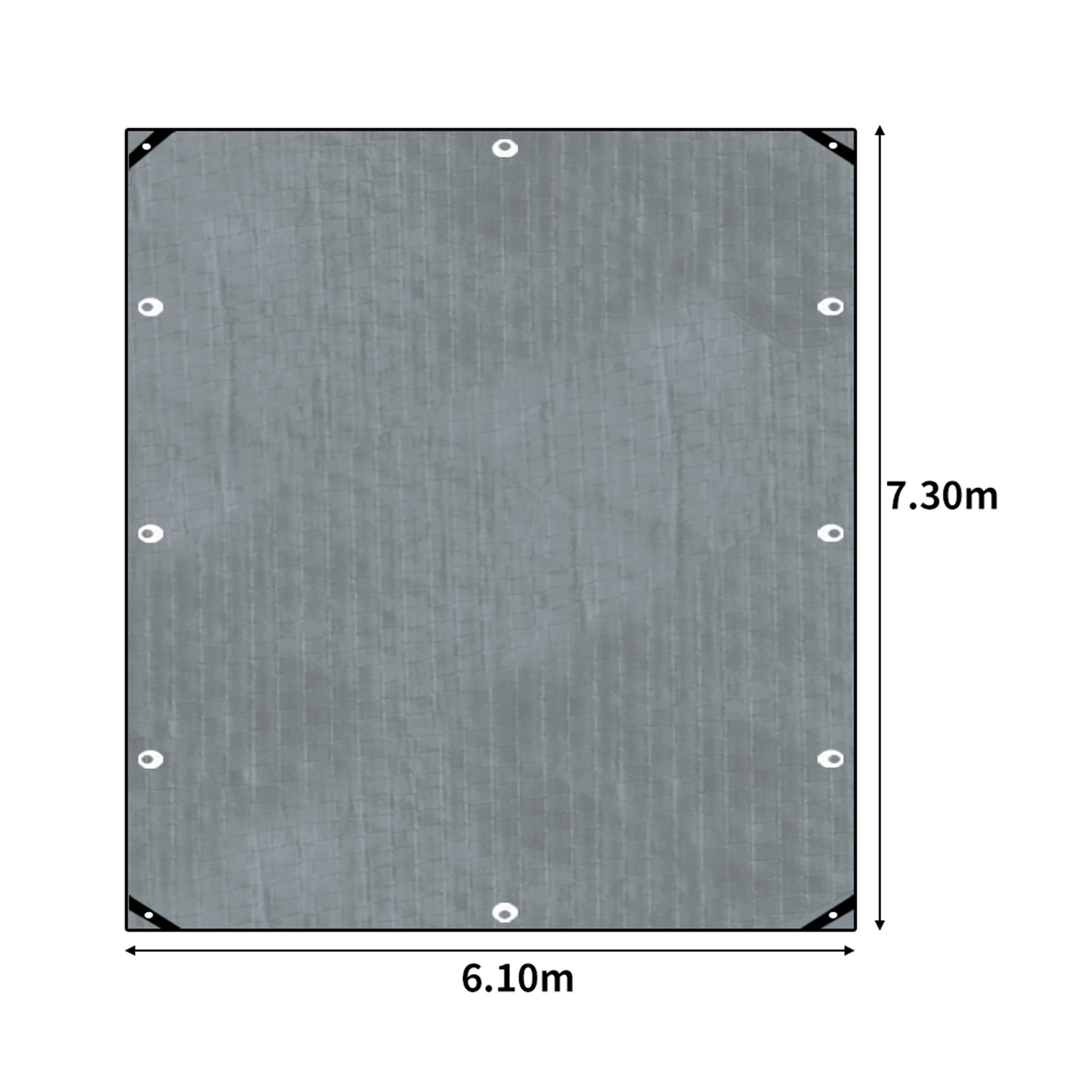 3 Mountview 6.1X7.3M Heavy Duty Waterproof Poly Tarpaulin Camping Cover, 3 of 6