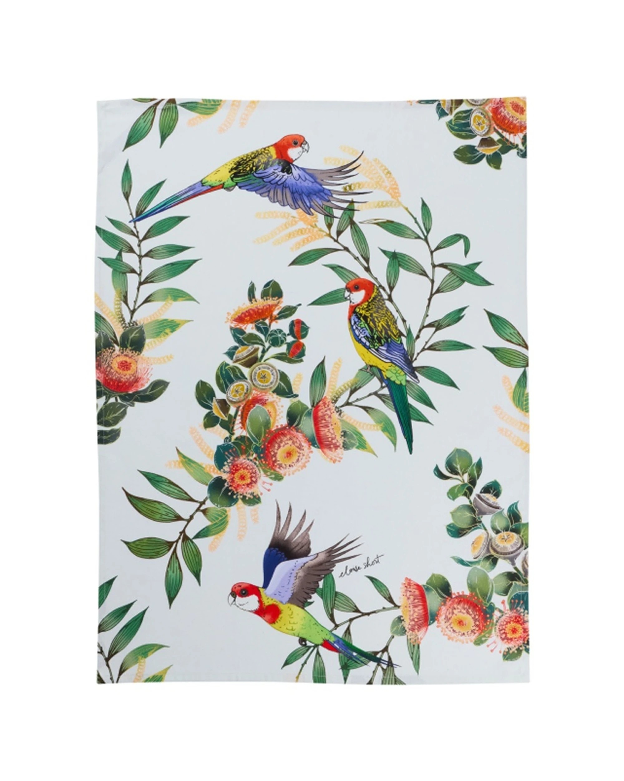 1 Maxwell & Williams Eloise Short Native Grace Eastern Rosella Tea Towel 50x70cm - Multi, 1 of 1