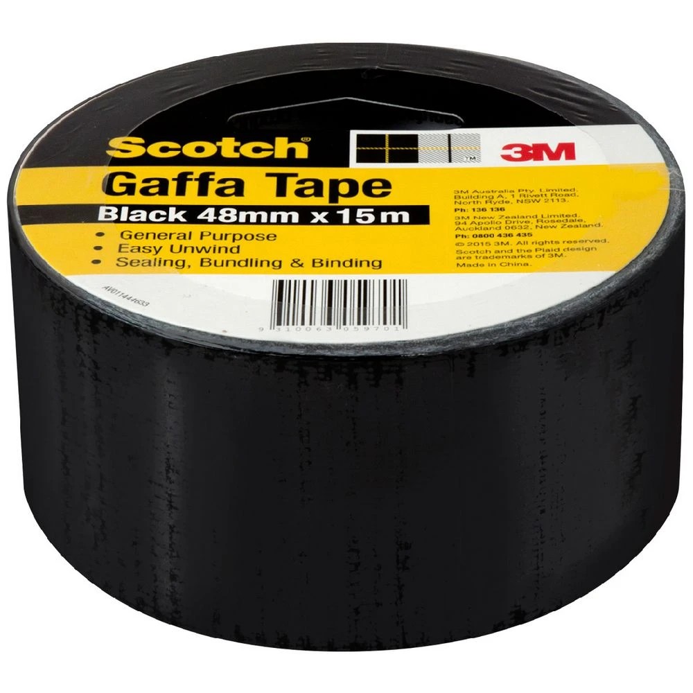 1 Scotch Gaffa Tape 48mm x 15m Black, 1 of 1