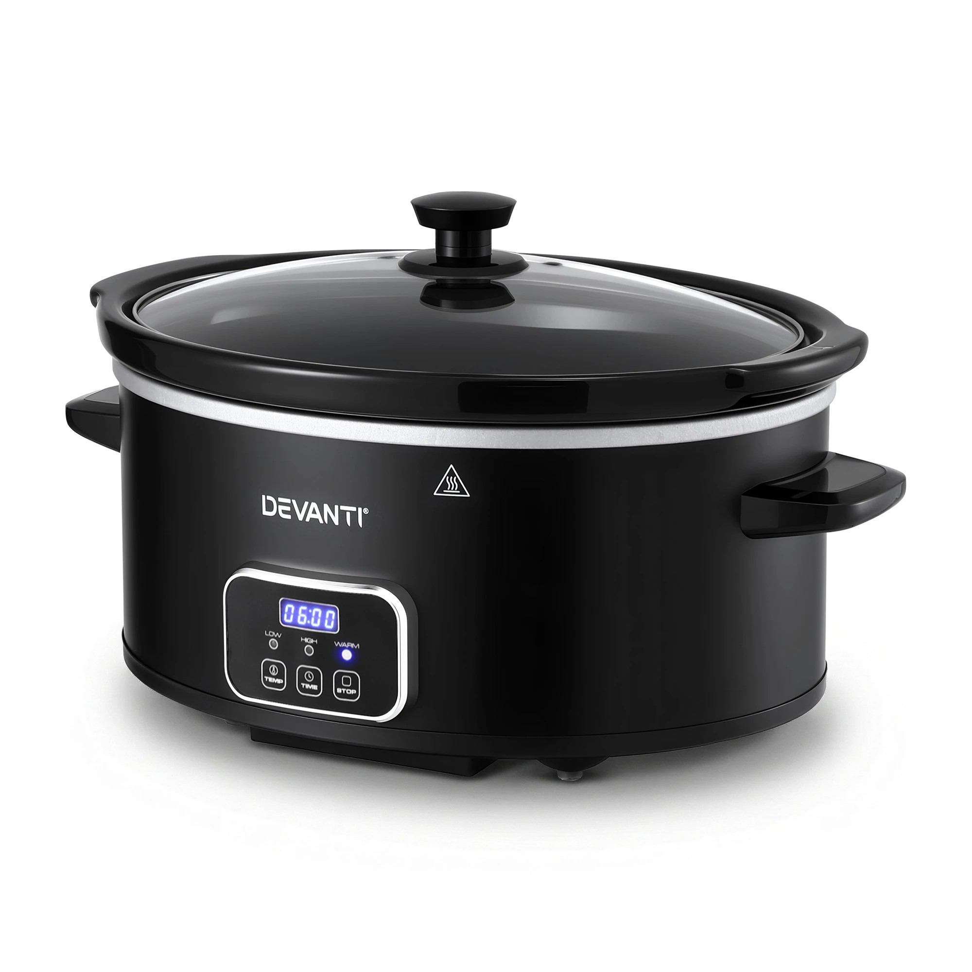 1 Devanti 5.6L Slow Cooker Electric Multi Cooker with 3 Heat Settings and Keep - Black, 1 of 1
