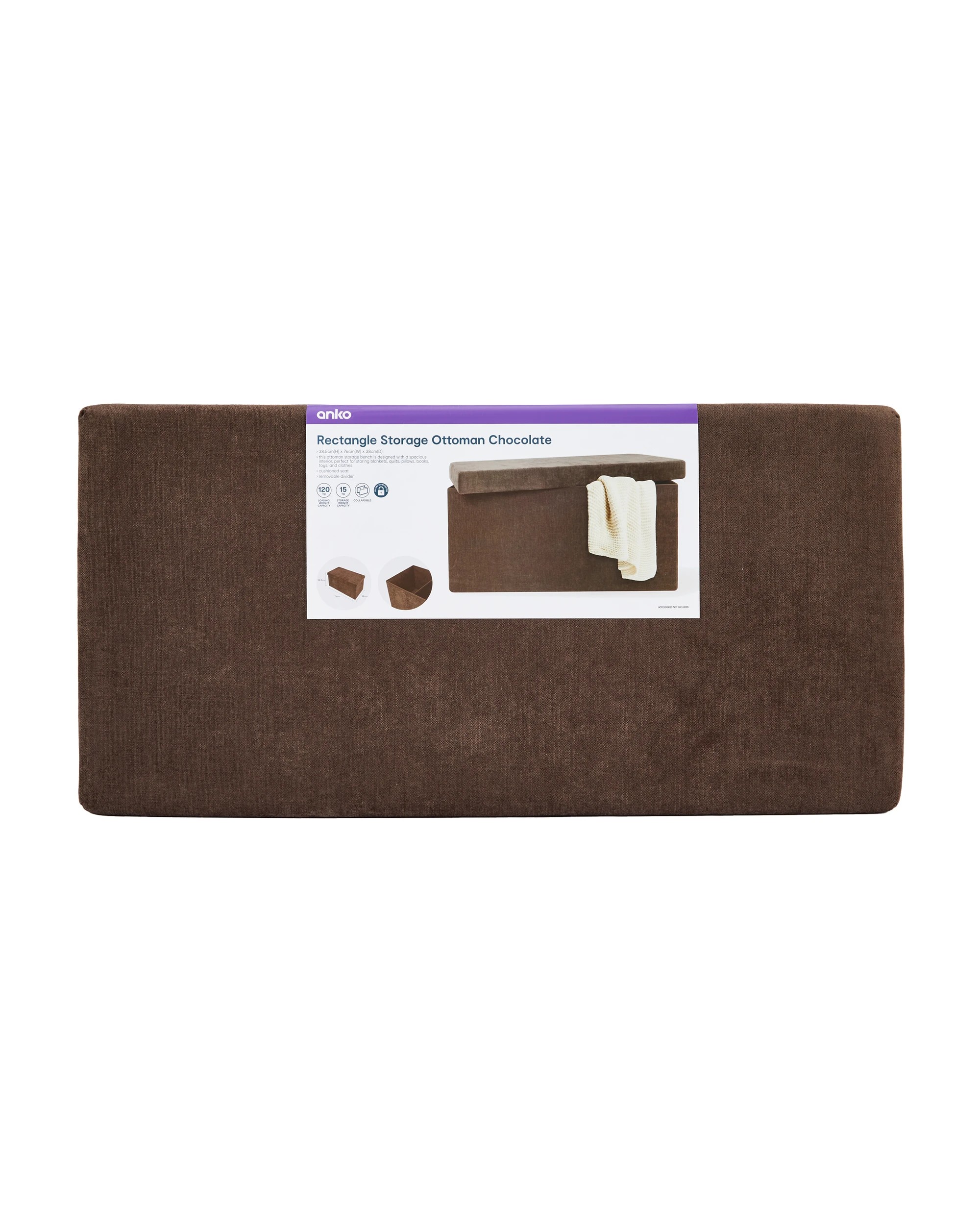 9 Rectangle Storage Ottoman - Chocolate, 9 of 9