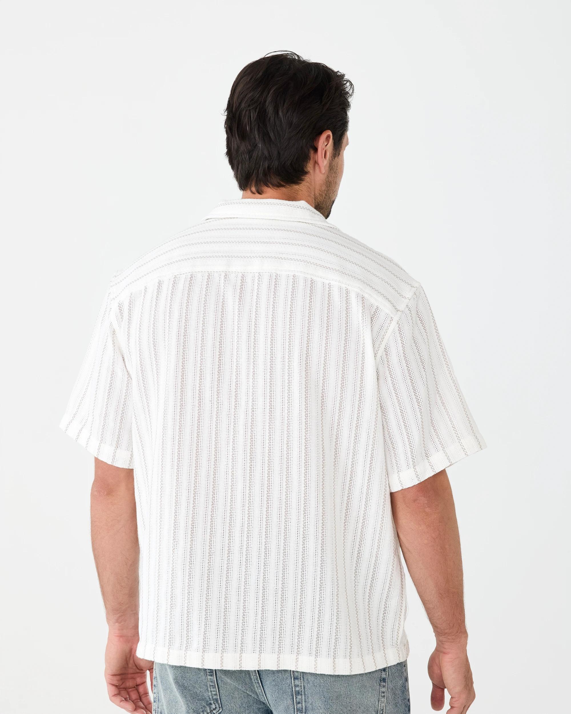 3 Short Sleeve Textured Shirt Cld White, 3 of 6