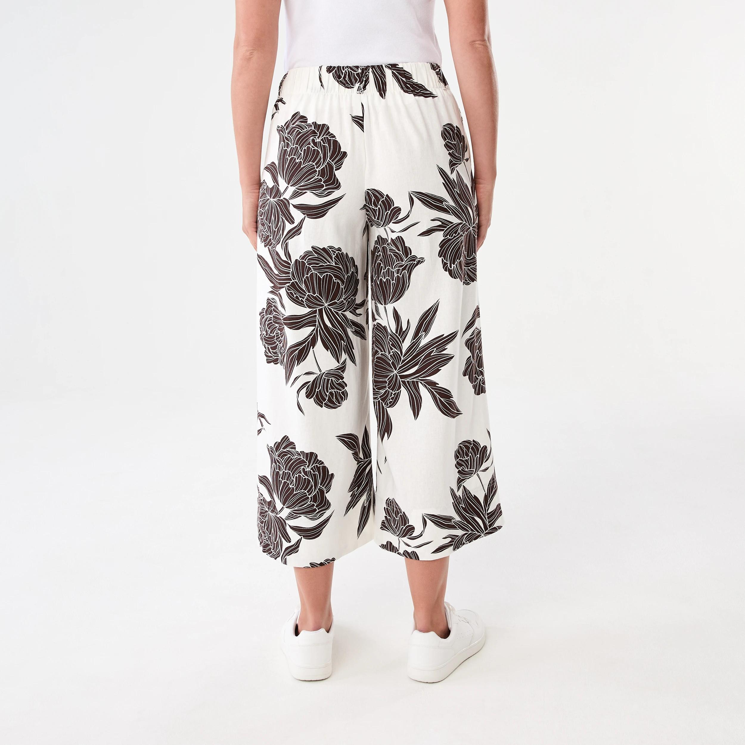 3 Printed Linen Blend Pants Choc Flrl, 3 of 5