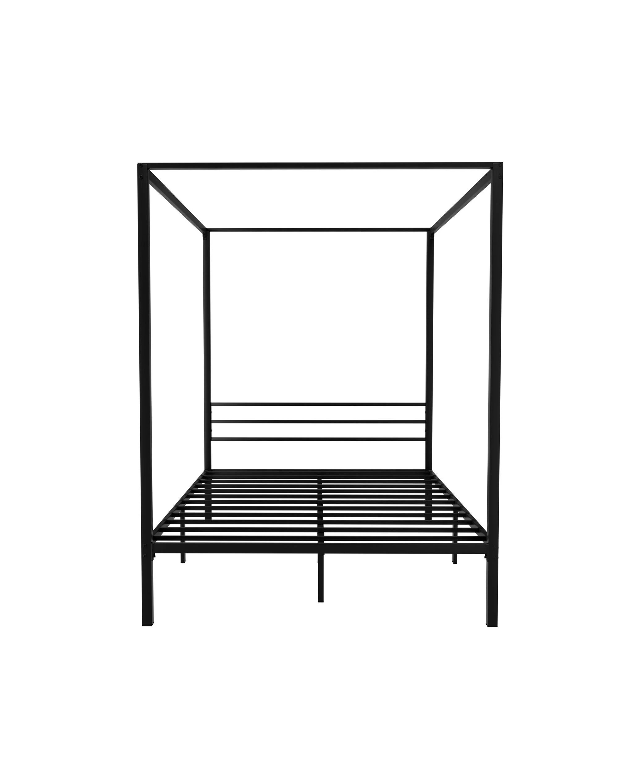 3 Artiss Bed Frame Double Size Metal Frame Pochy
 - Black, 3 of 4