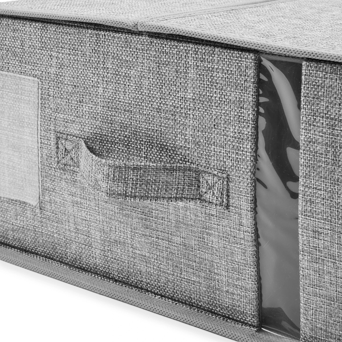 9 Linen Look Large Bed Linen Box - Charcoal, 9 of 10