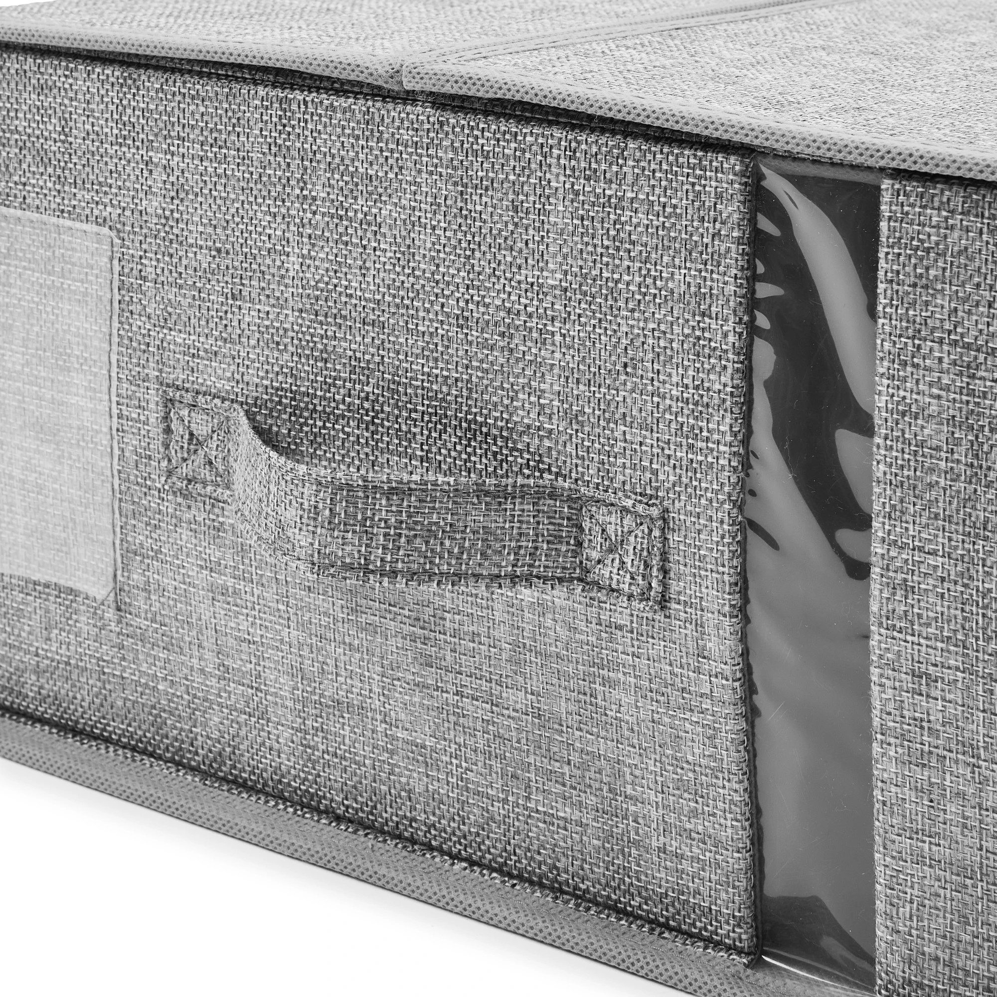 9 Linen Look Large Bed Linen Box - Charcoal, 9 of 10